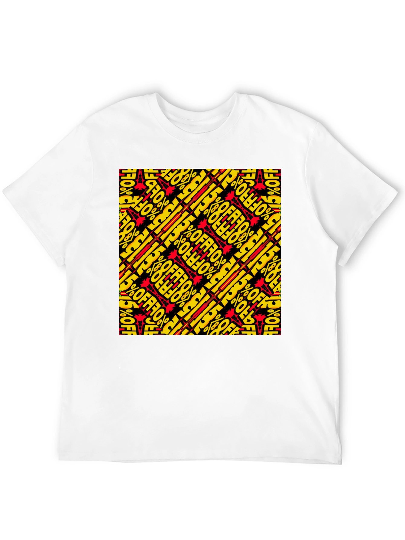 Bold 15% Off Patterned Black T-Shirt