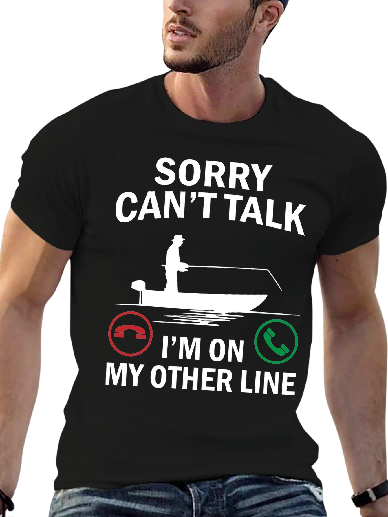 Sorry Cant Talk Fishing T-Shirt