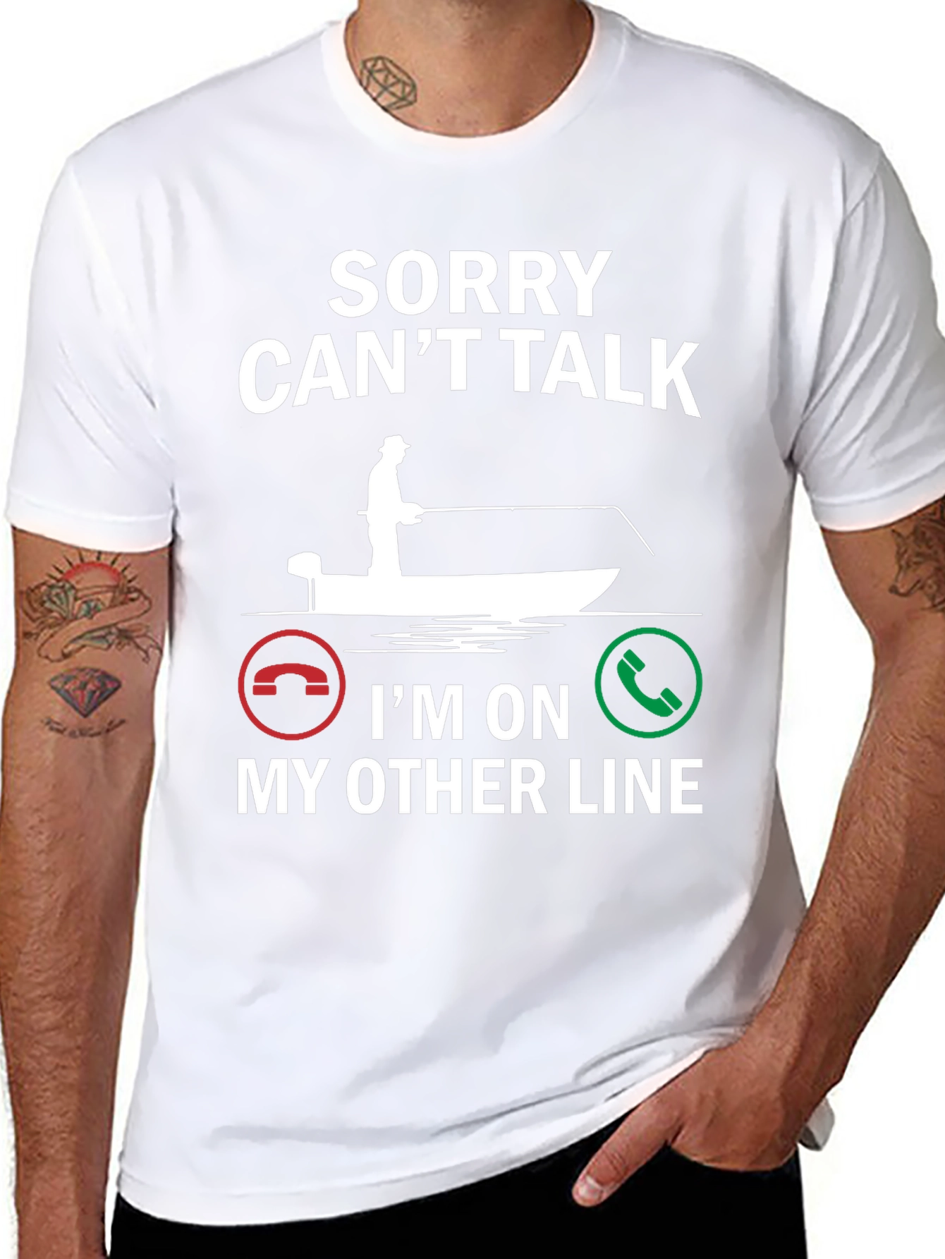 Sorry Cant Talk Fishing T-Shirt