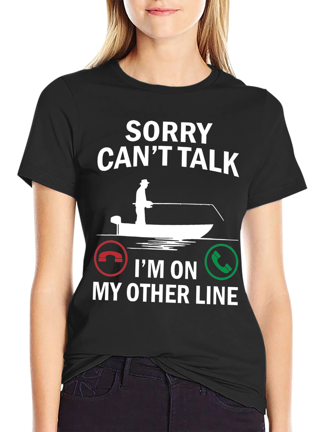 Sorry Cant Talk Fishing T-Shirt
