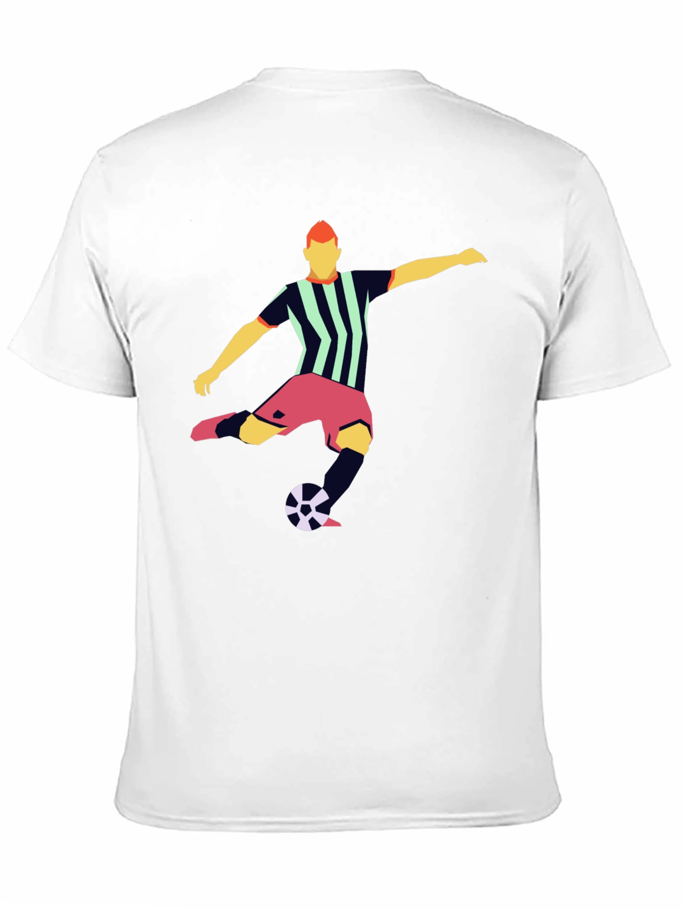 Striking Soccer Graphic Tee - Black Cotton Blend