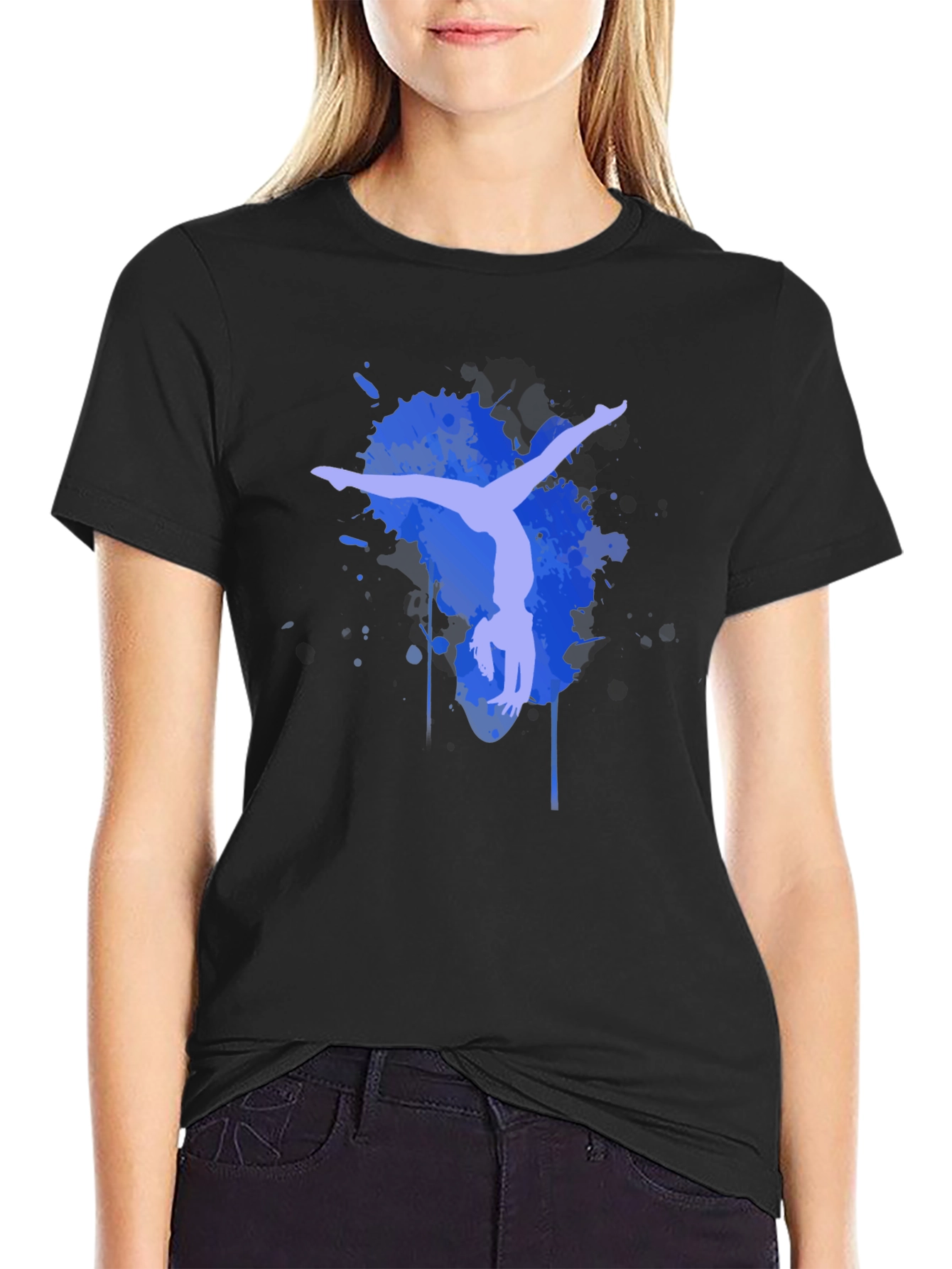 Gymnastics Silhouette T-Shirt - Artistic Black Tee