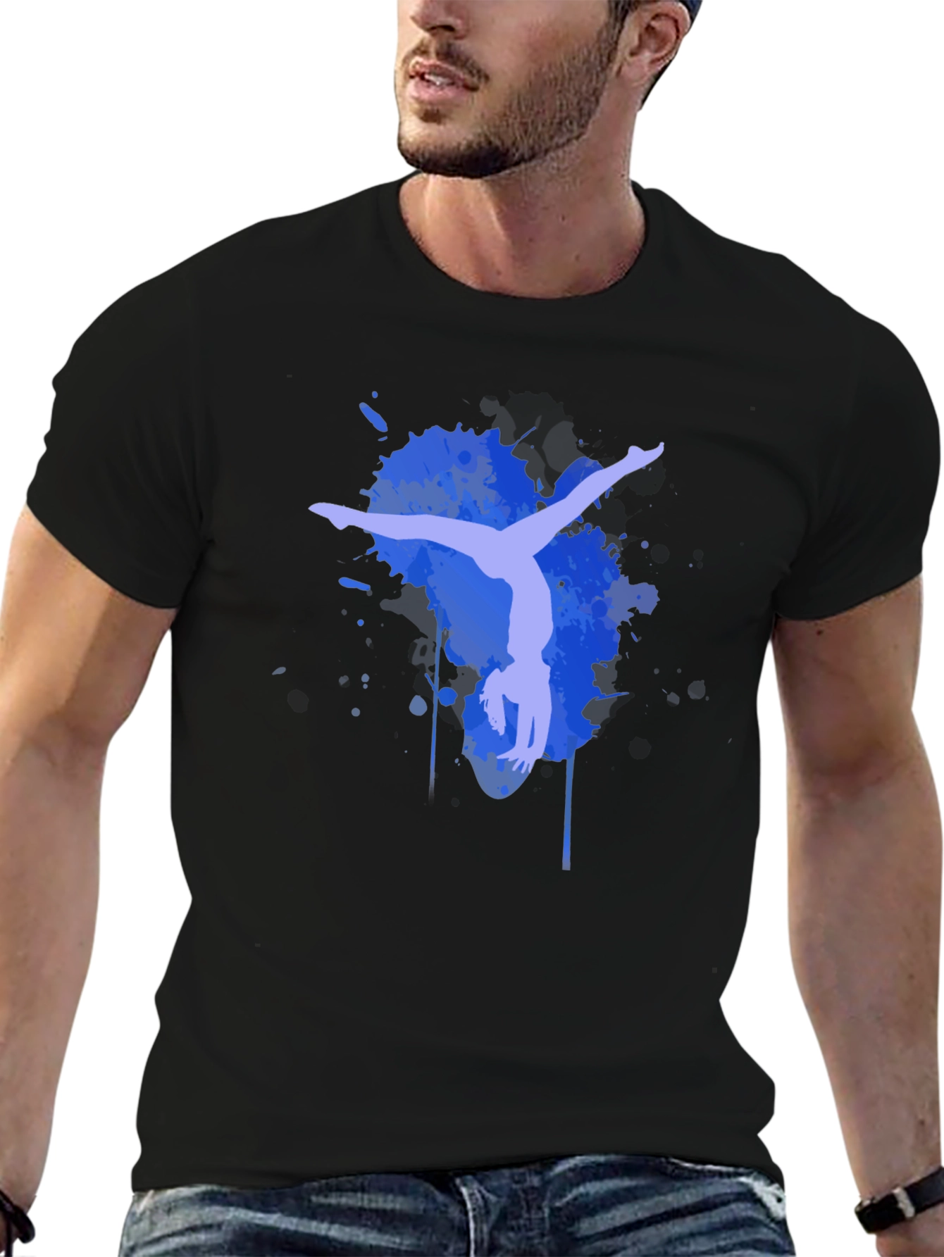 Gymnastics Silhouette T-Shirt - Artistic Black Tee