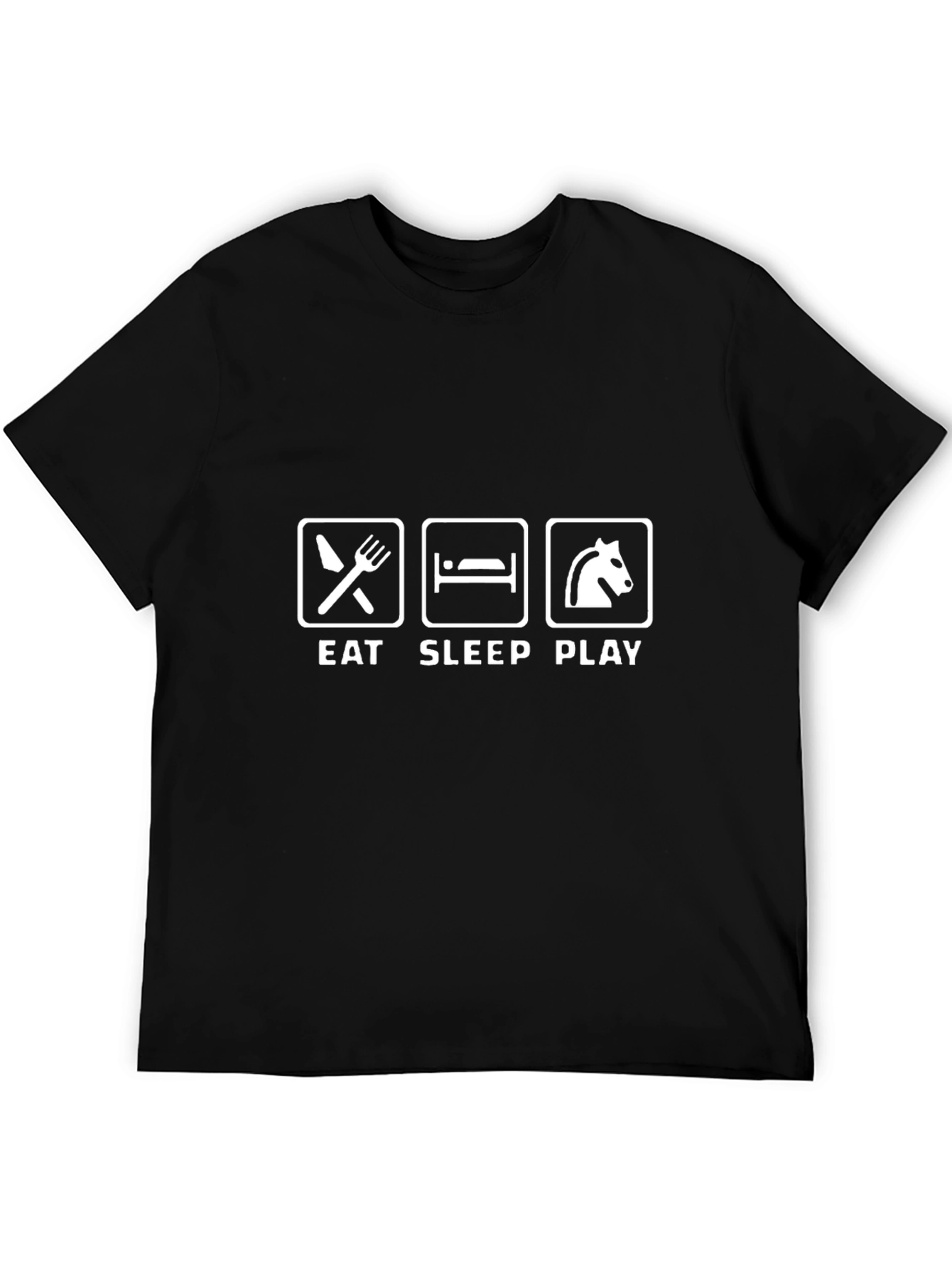 Eat Sleep Play Graphic Tee - Black Cotton T-Shirt