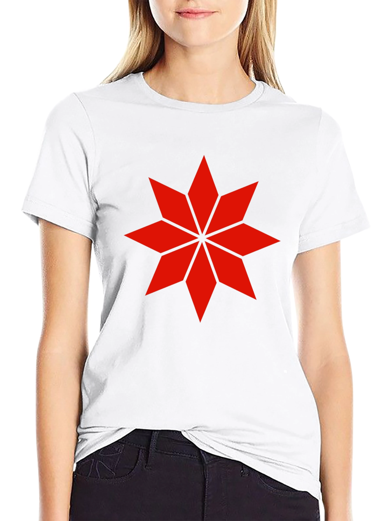 Geometric Star Graphic Tee - Black Cotton Shirt