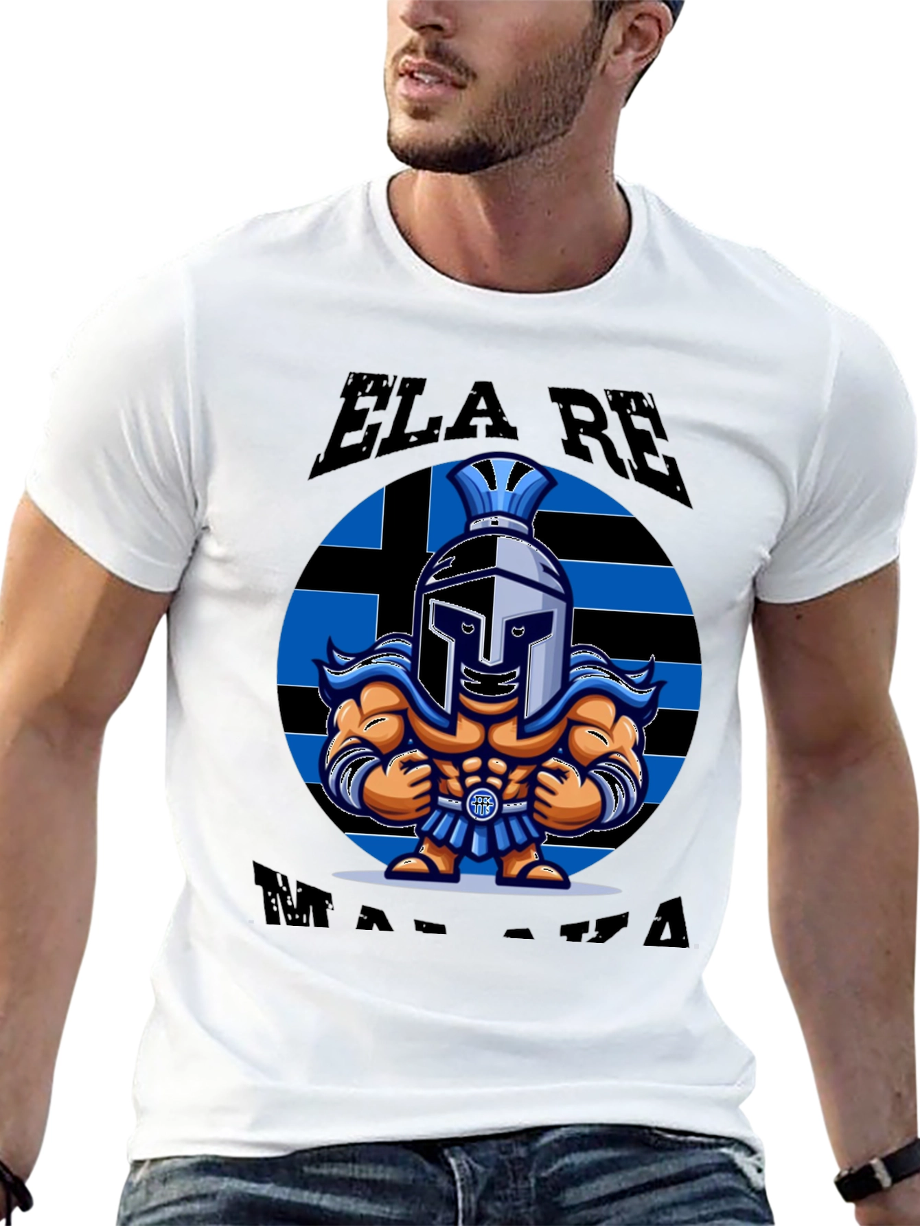Greek Spartan Warrior T-Shirt - ELA RE MALAKA!