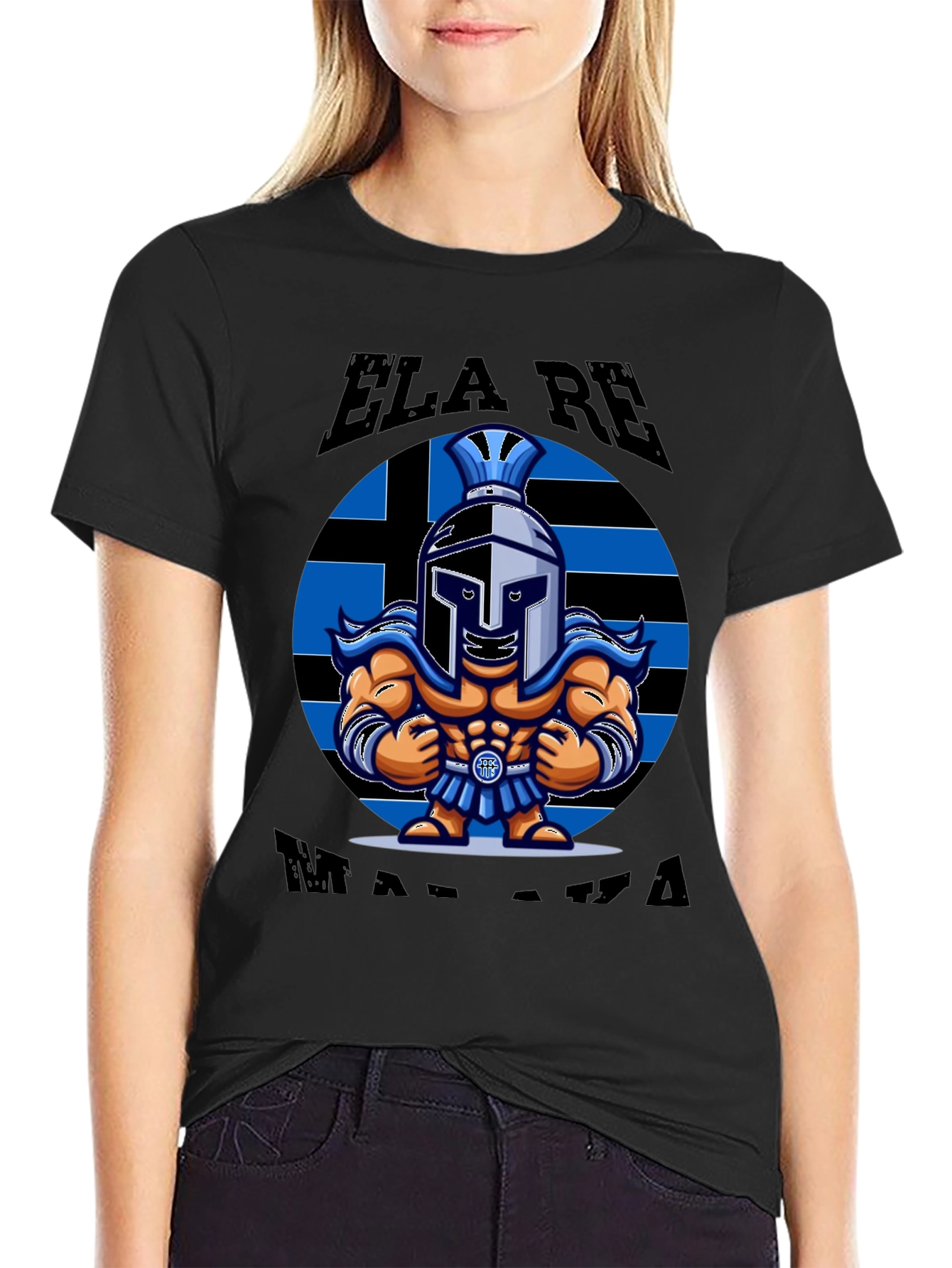Greek Spartan Warrior T-Shirt - ELA RE MALAKA!