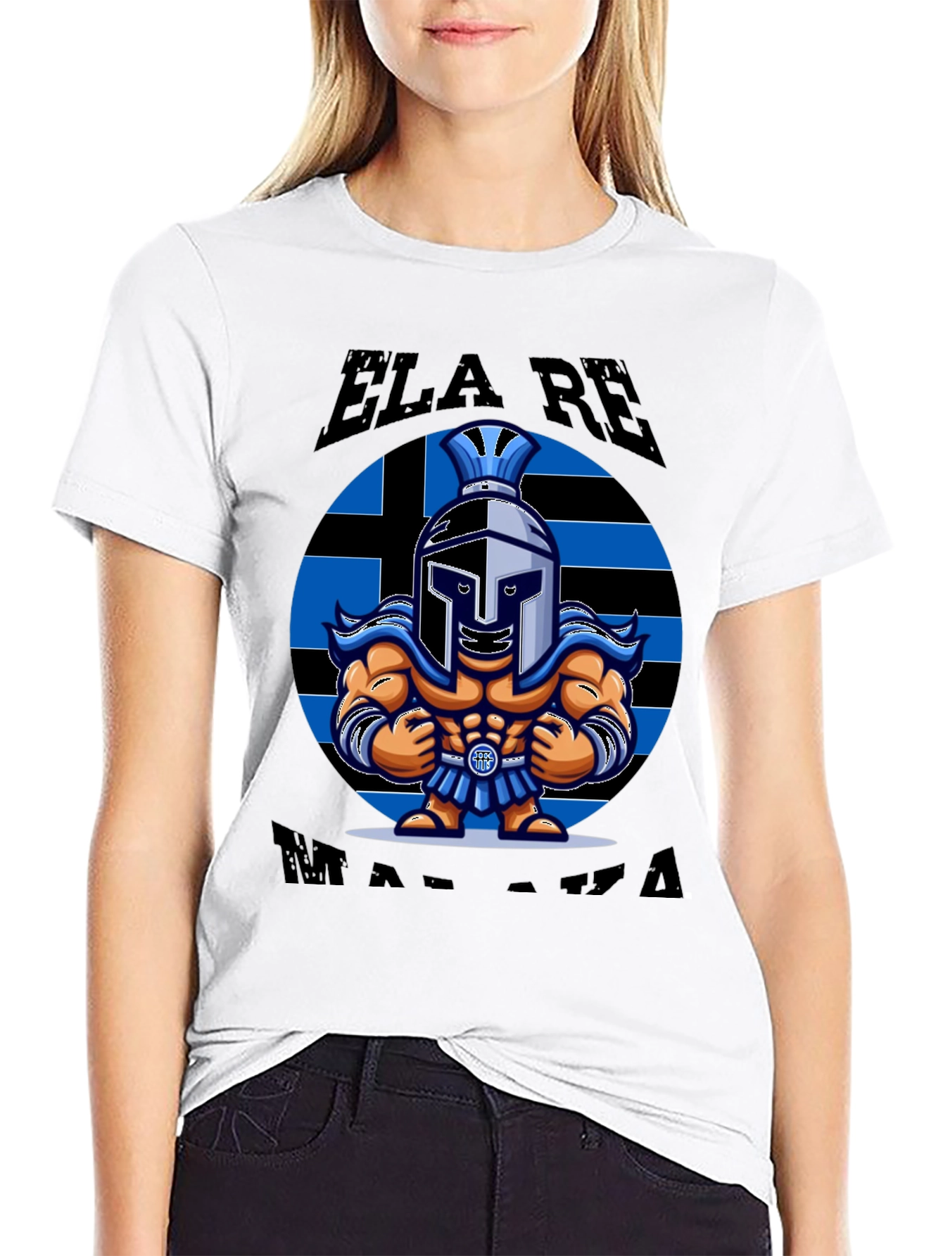 Greek Spartan Warrior T-Shirt - ELA RE MALAKA!