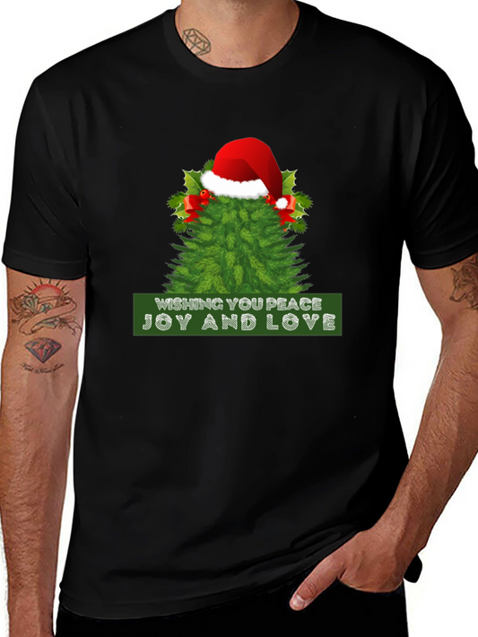 Festive Peace Joy and Love Christmas Tee
