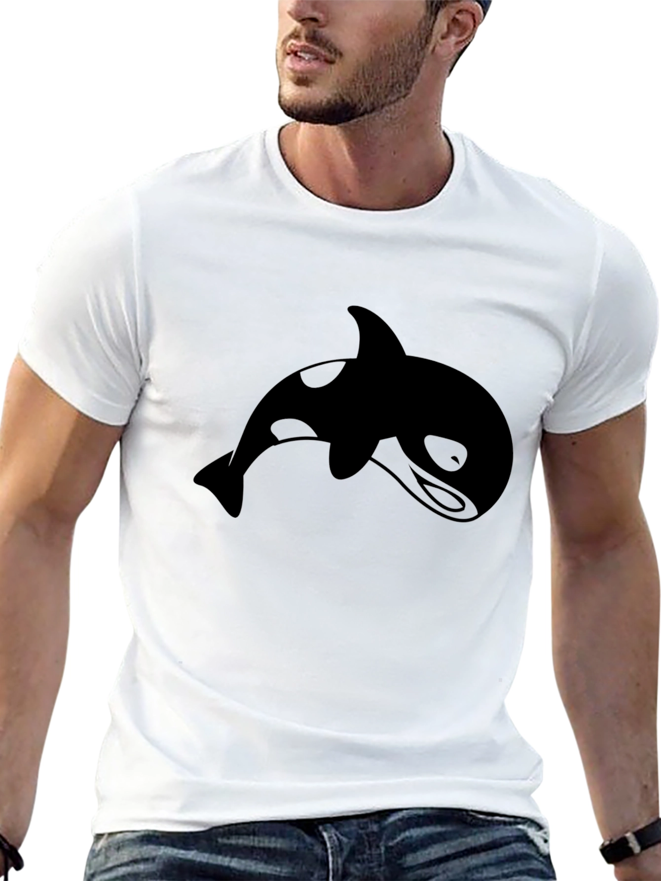 Killer Whale Graphic T-Shirt - Black