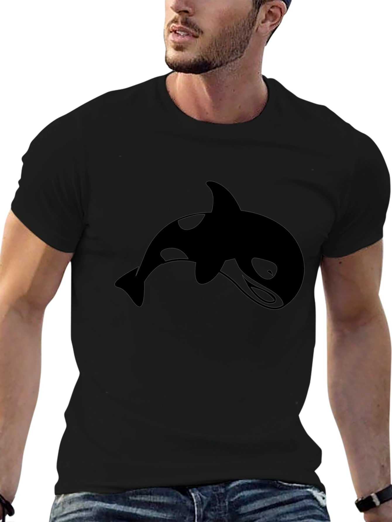 Killer Whale Graphic T-Shirt - Black