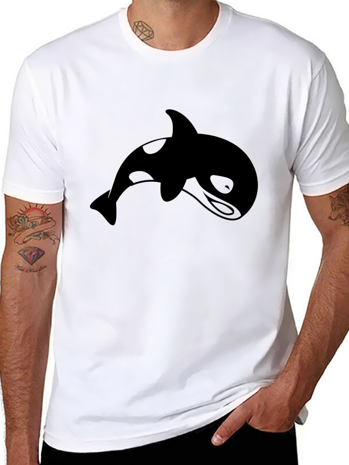 Killer Whale Graphic T-Shirt - Black