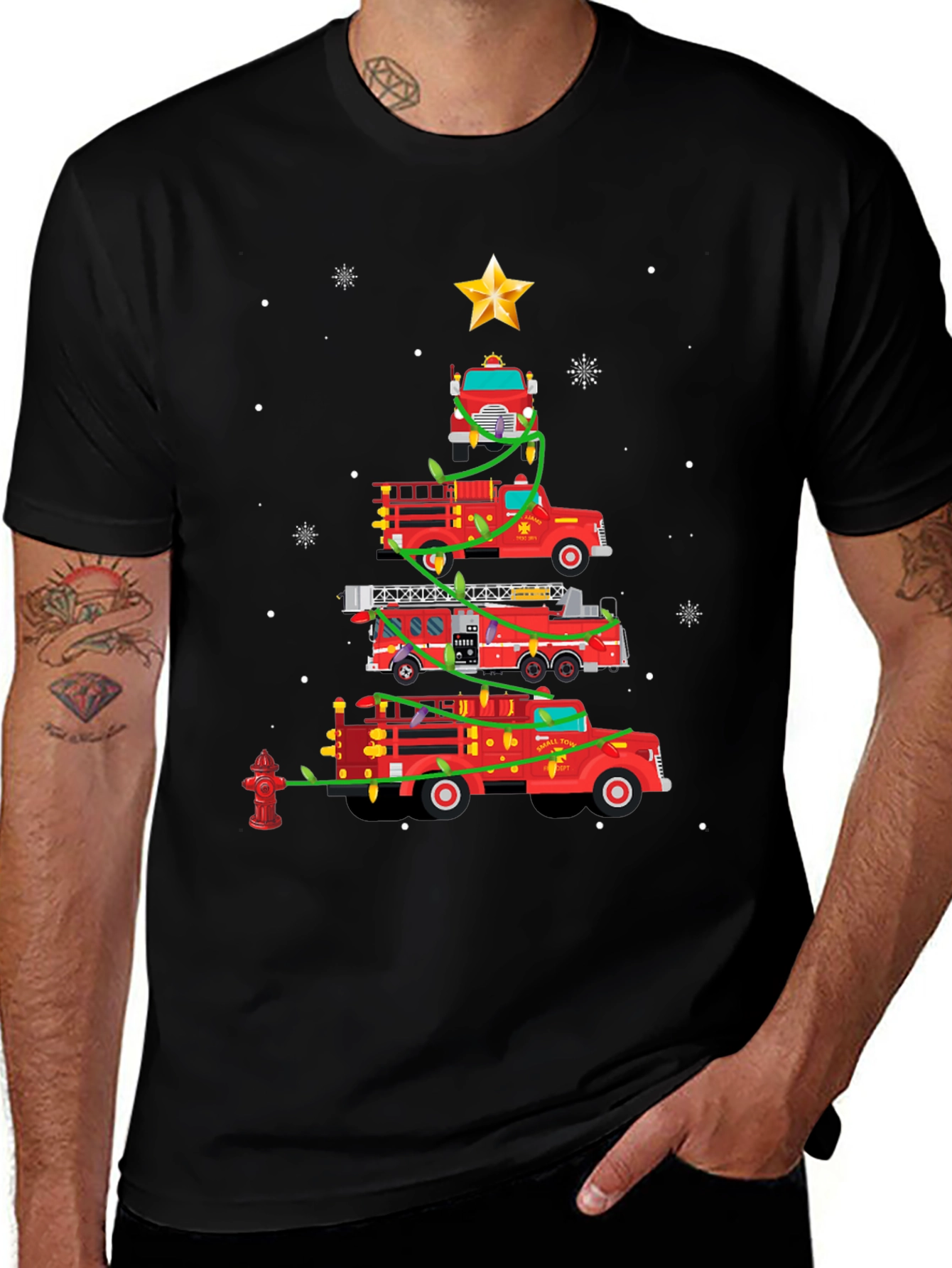 Firetruck Christmas Tree T-Shirt