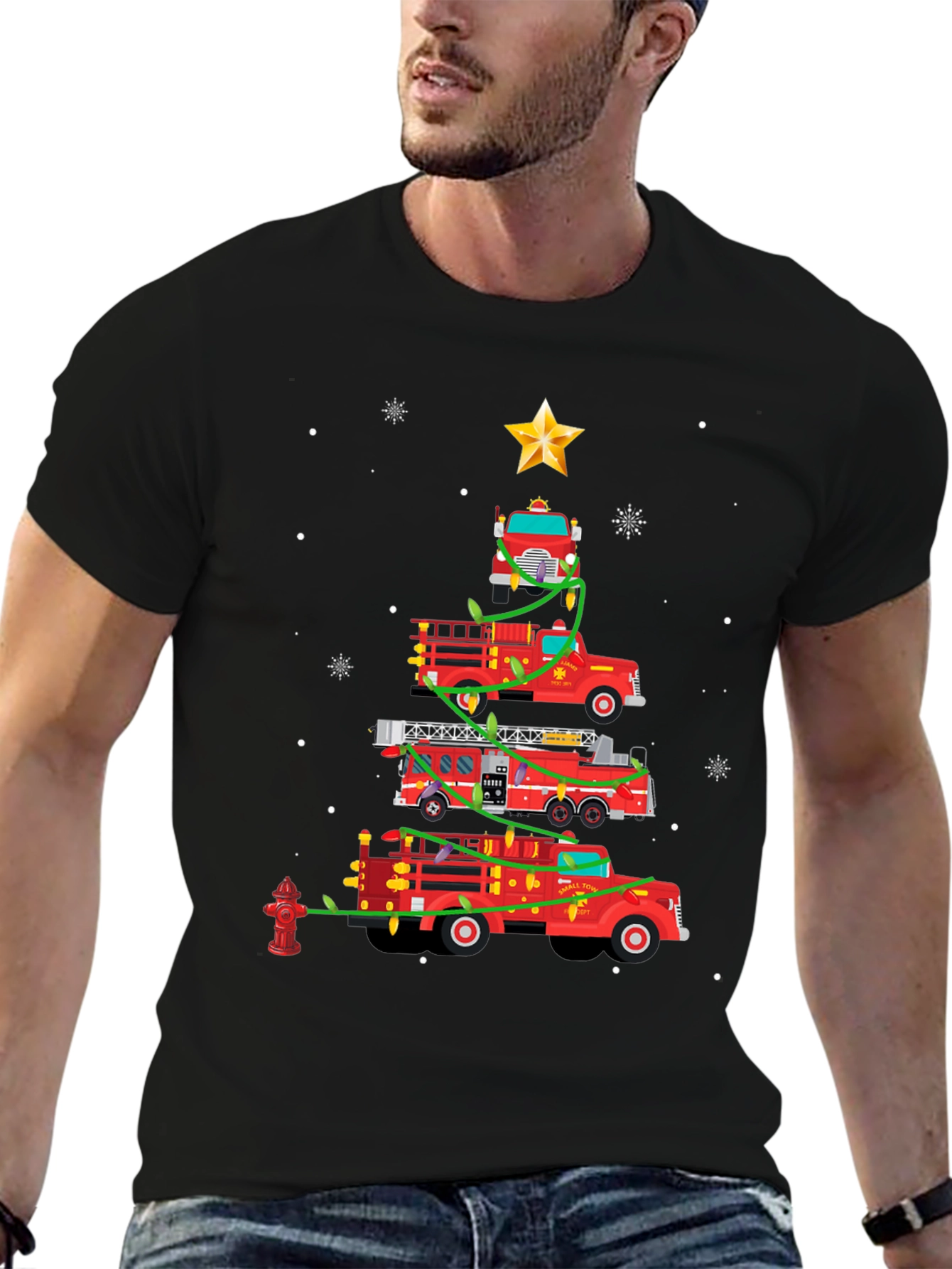Firetruck Christmas Tree T-Shirt