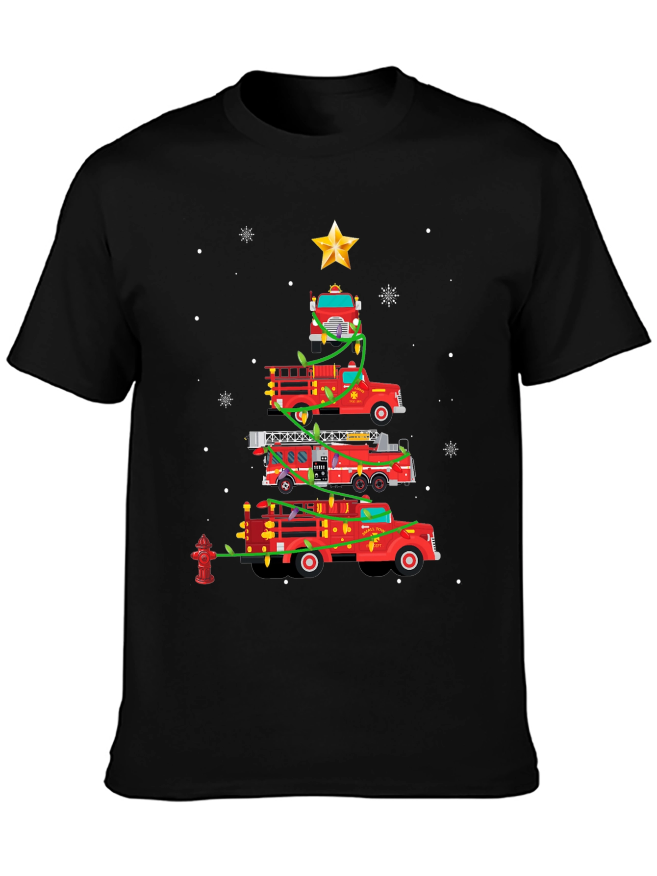 Firetruck Christmas Tree T-Shirt