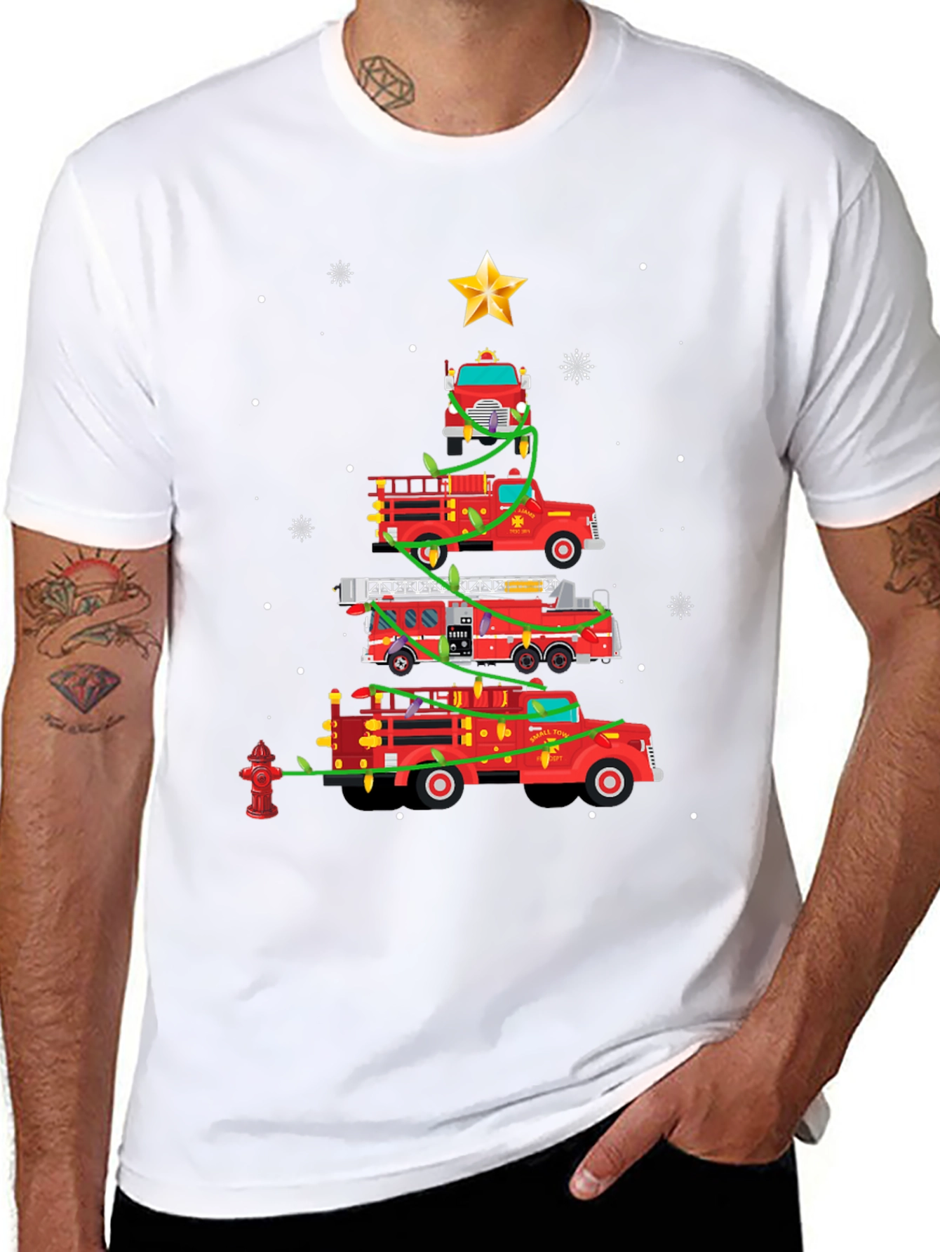Firetruck Christmas Tree T-Shirt