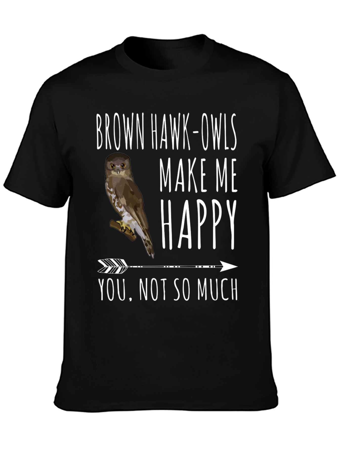 Brown Hawk-Owls Graphic T-Shirt
