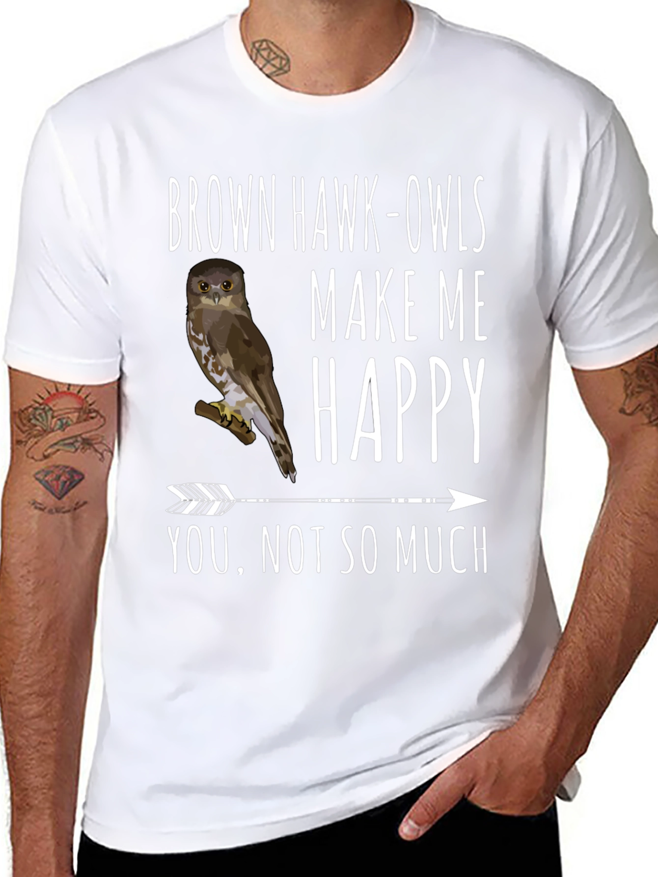 Brown Hawk-Owls Graphic T-Shirt