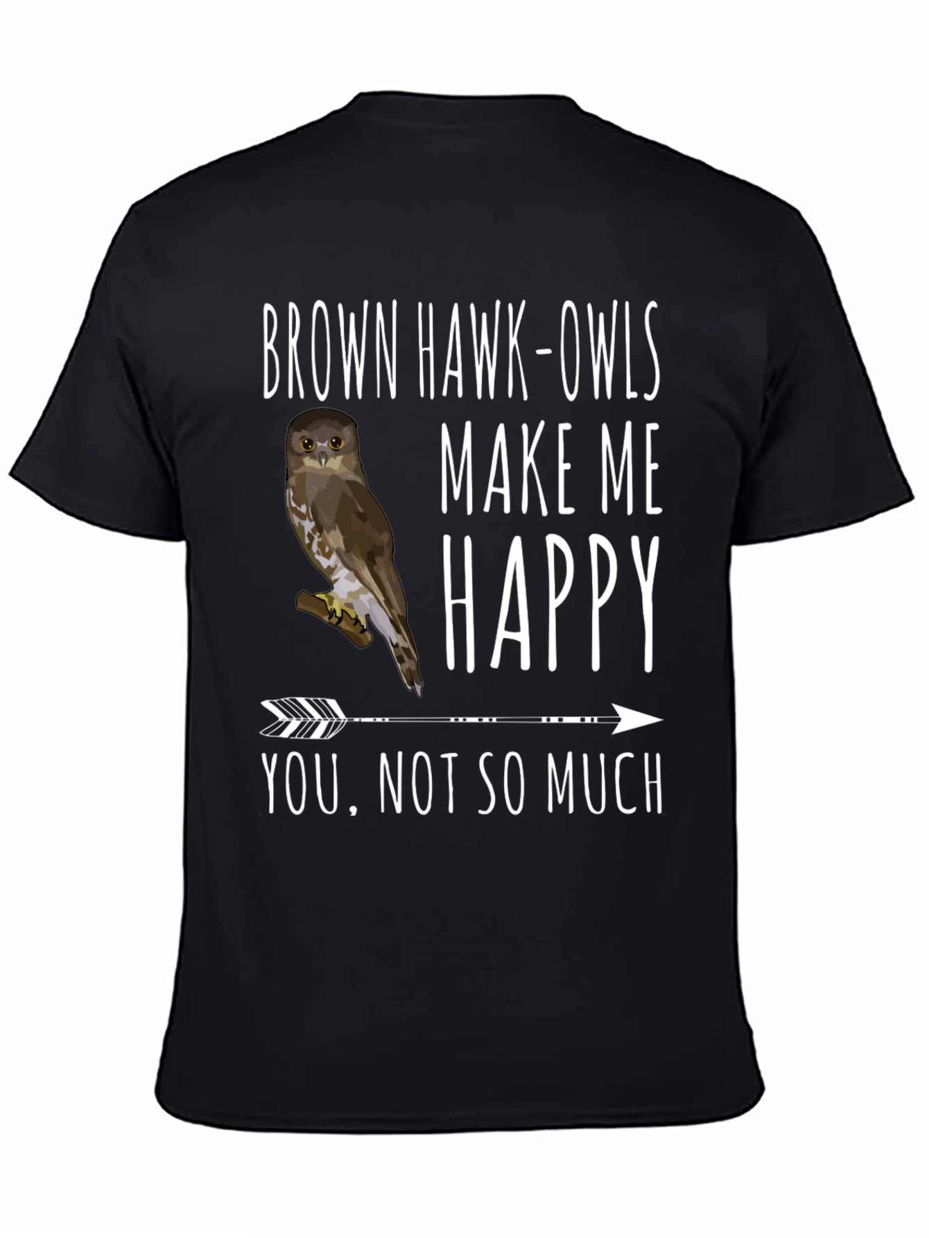Brown Hawk-Owls Graphic T-Shirt