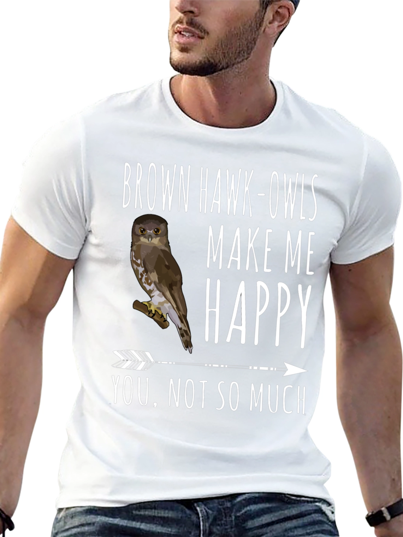 Brown Hawk-Owls Graphic T-Shirt