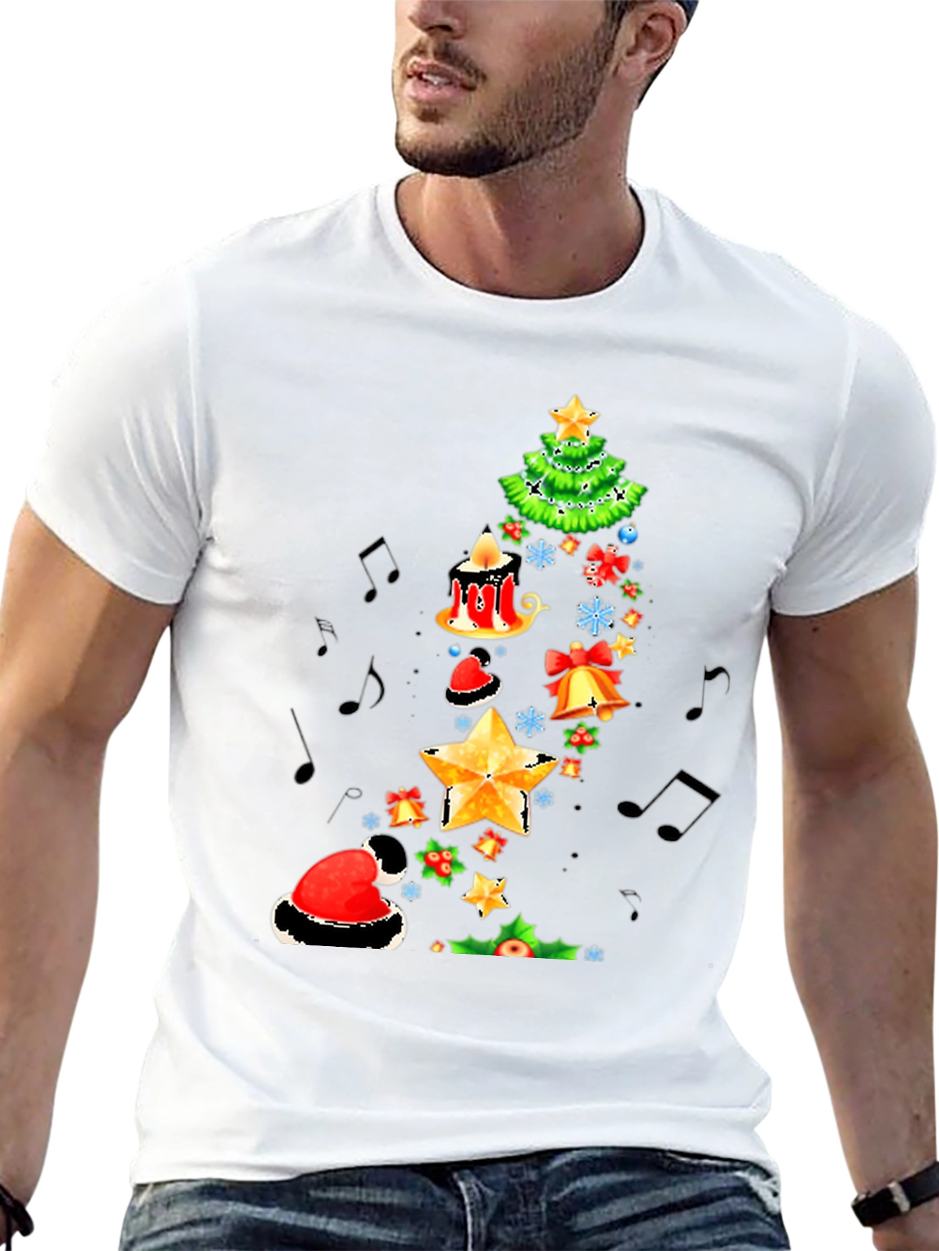 Festive Christmas Tree Music T-Shirt