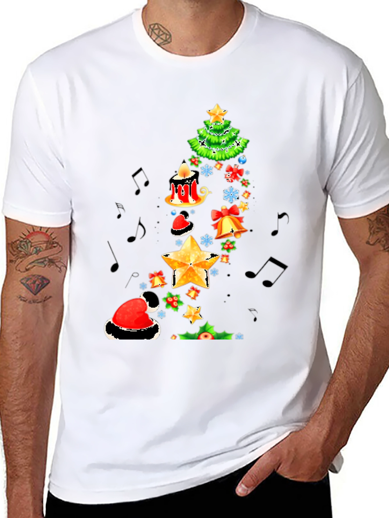 Festive Christmas Tree Music T-Shirt
