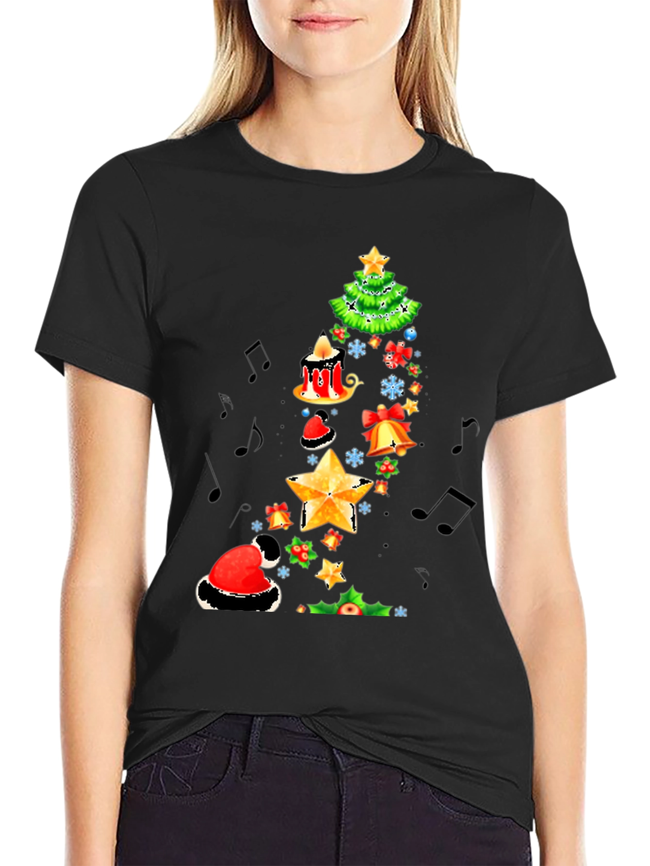 Festive Christmas Tree Music T-Shirt