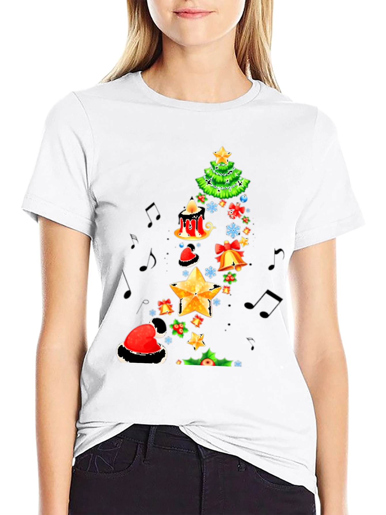 Festive Christmas Tree Music T-Shirt