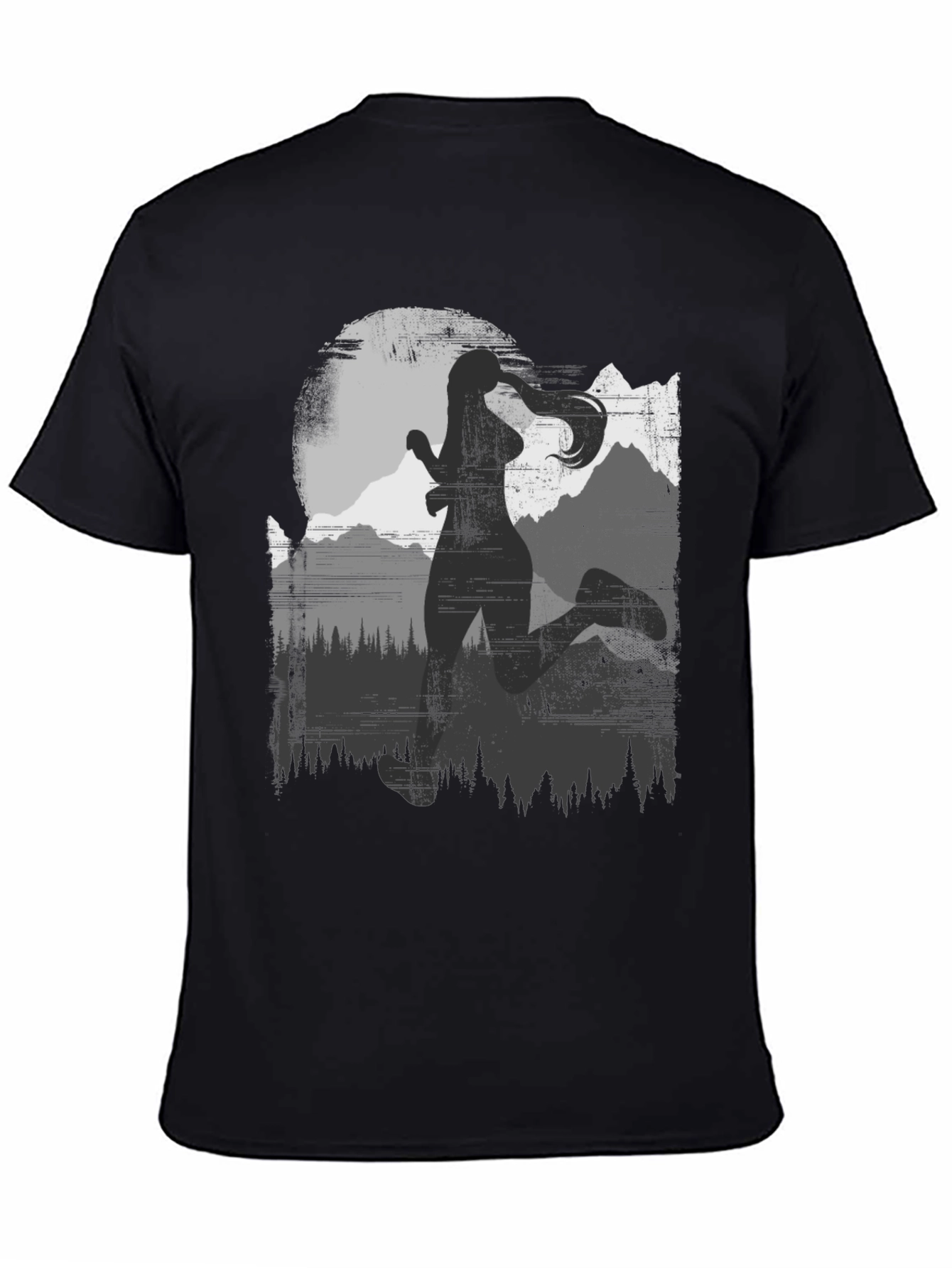Womens Running Silhouette T-Shirt: Adventure Design