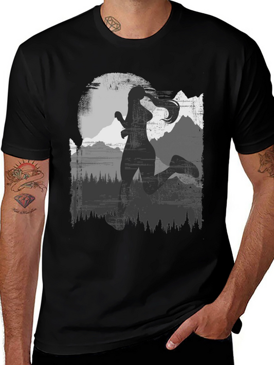 Womens Running Silhouette T-Shirt: Adventure Design