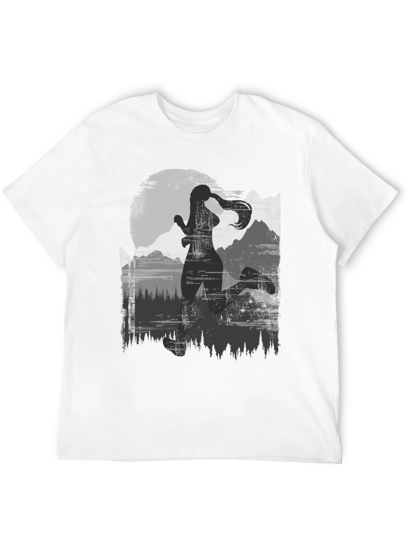 Womens Running Silhouette T-Shirt: Adventure Design
