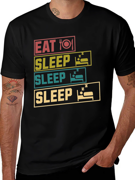 Eat Sleep Repeat T-Shirt Funny Graphic Tee