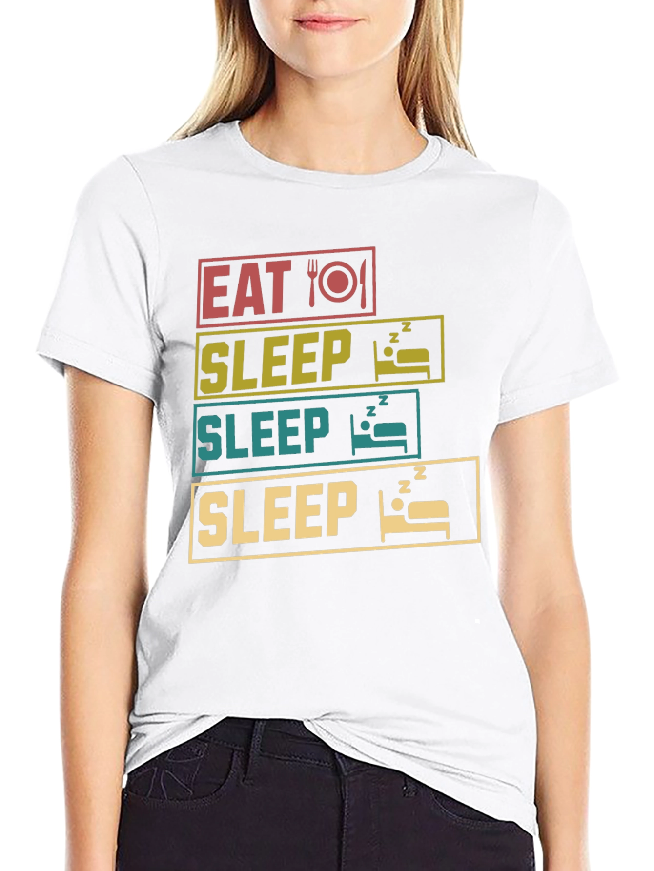 Eat Sleep Repeat T-Shirt Funny Graphic Tee
