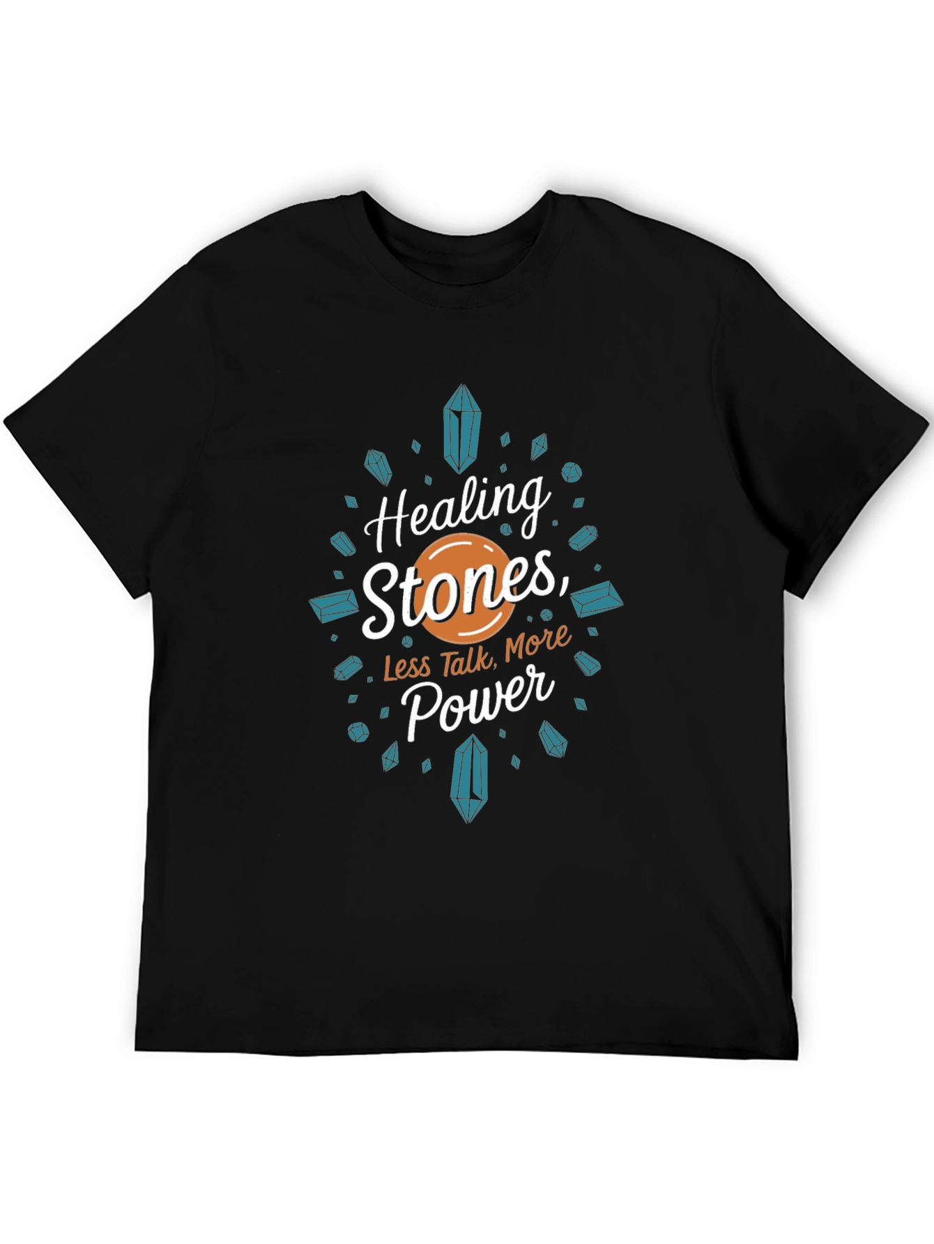 Healing Stones Power Tee - Black Graphic T-Shirt