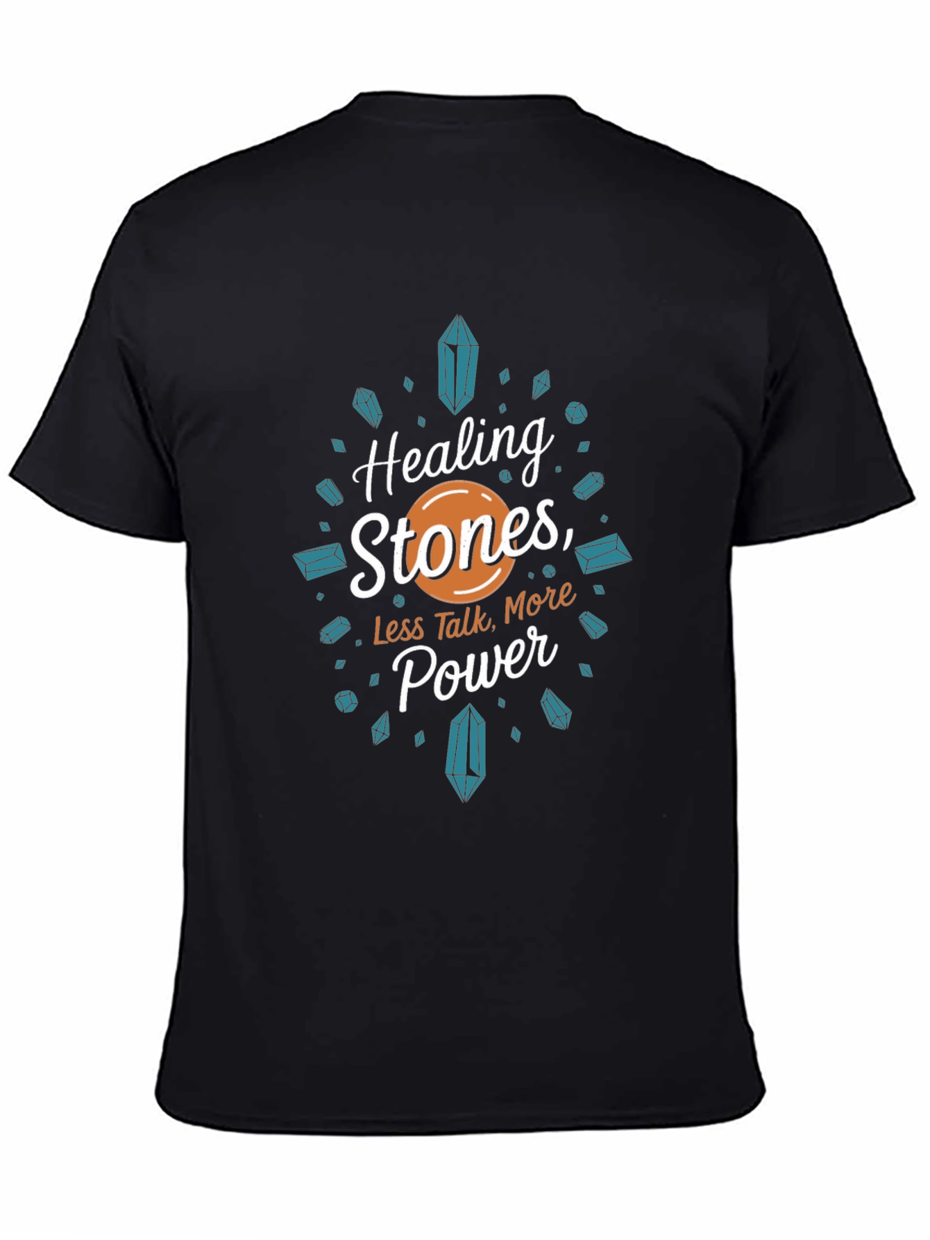 Healing Stones Power Tee - Black Graphic T-Shirt