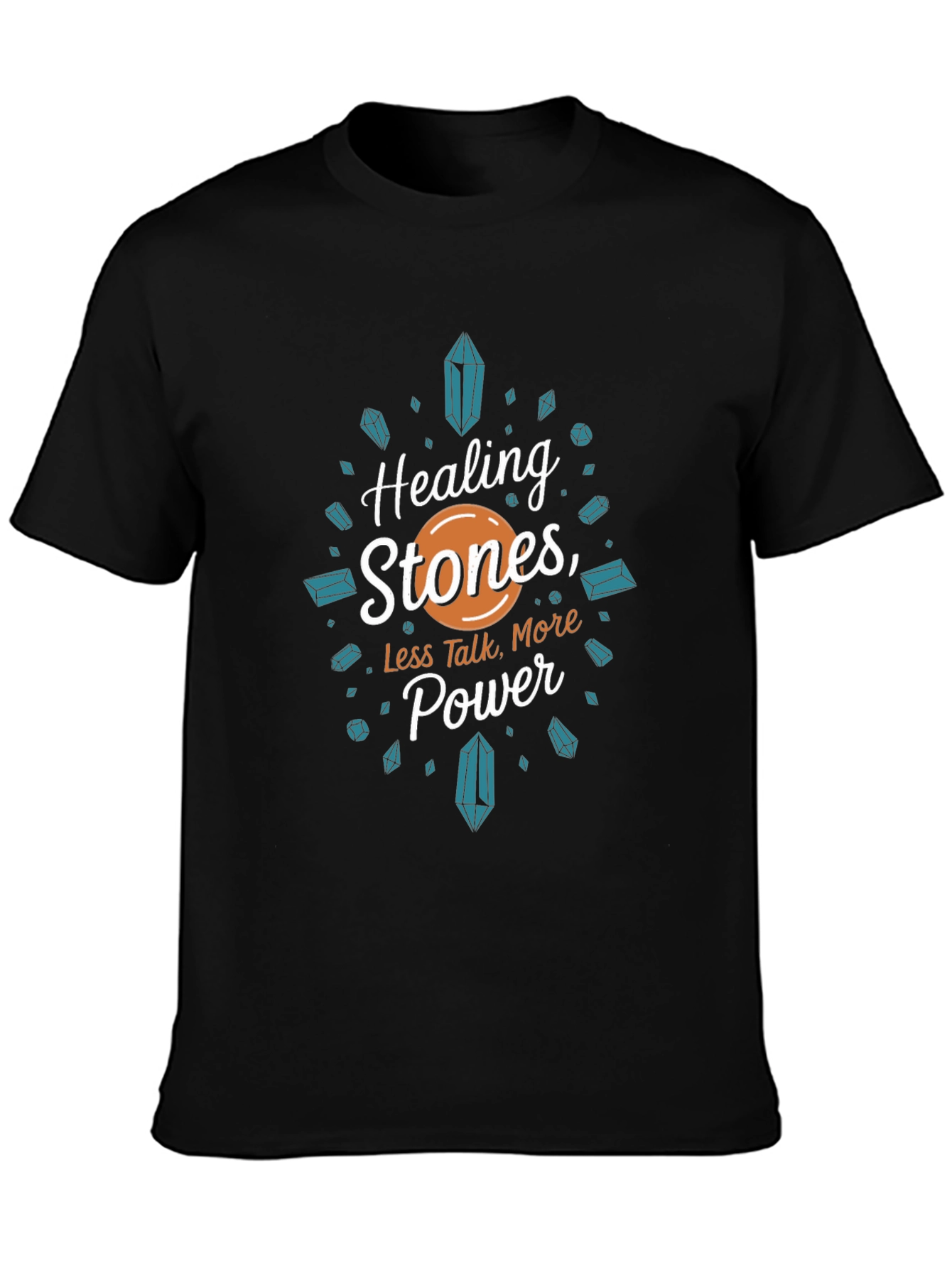 Healing Stones Power Tee - Black Graphic T-Shirt