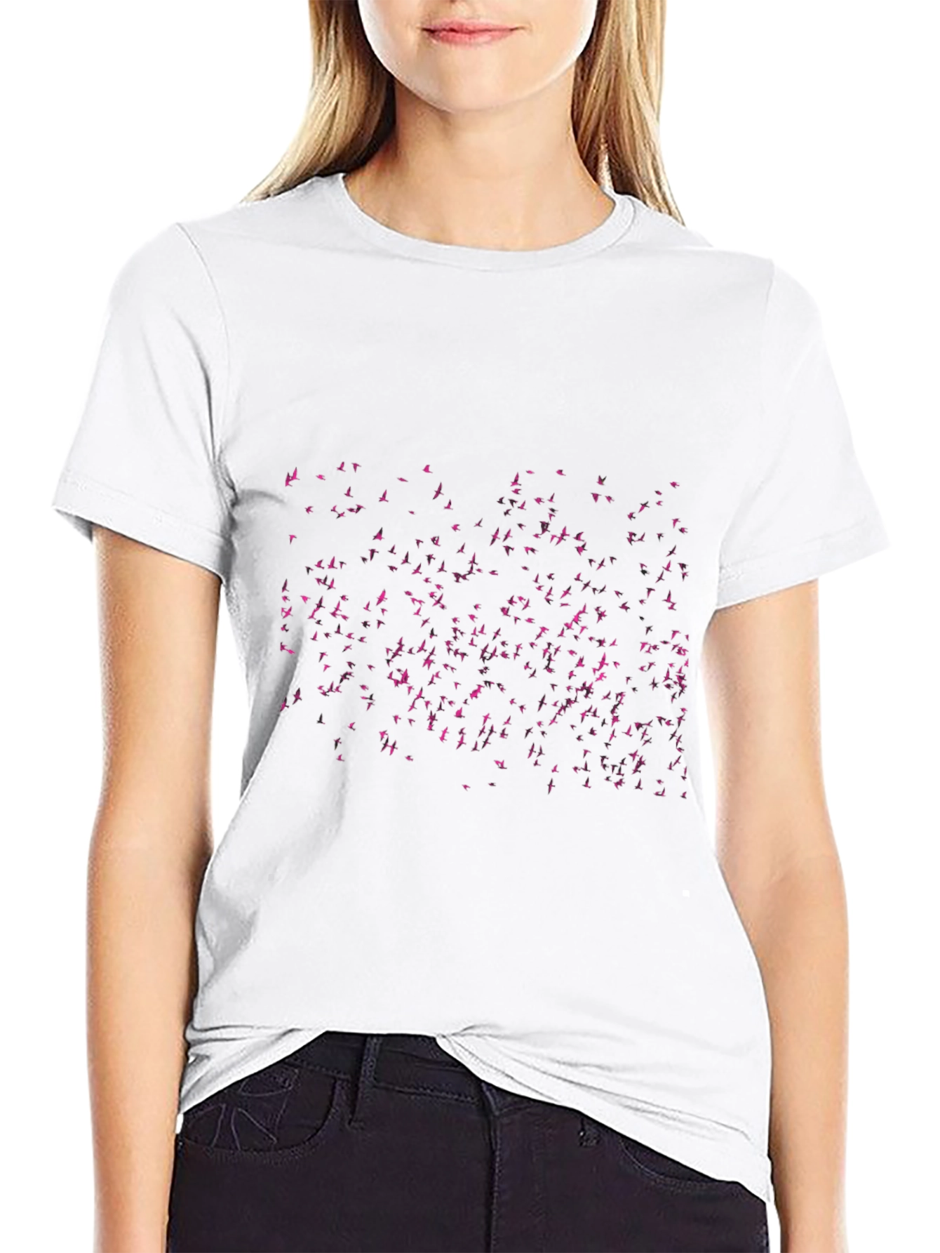 Flock Print Black T-Shirt