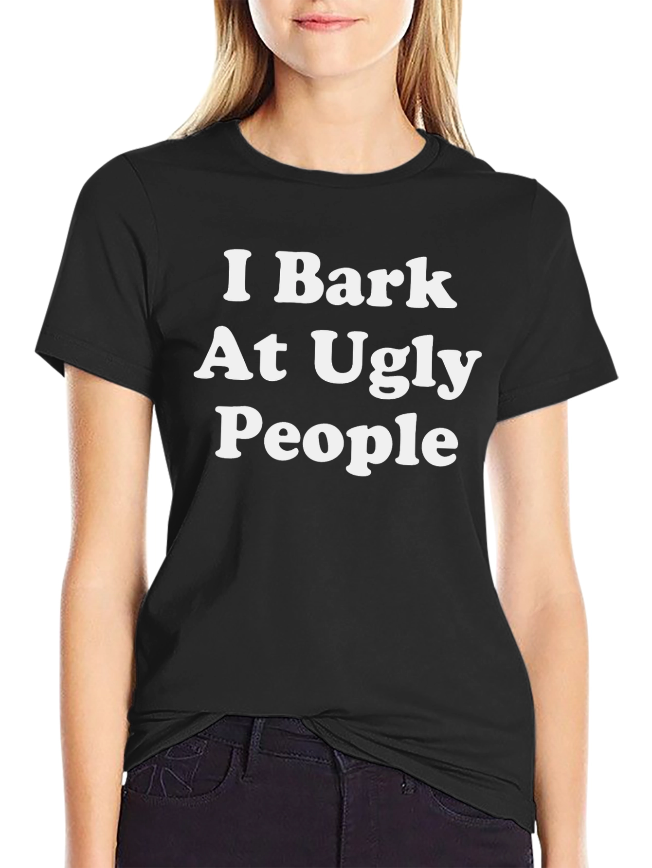 I Bark At Ugly People Funny Graphic Tee