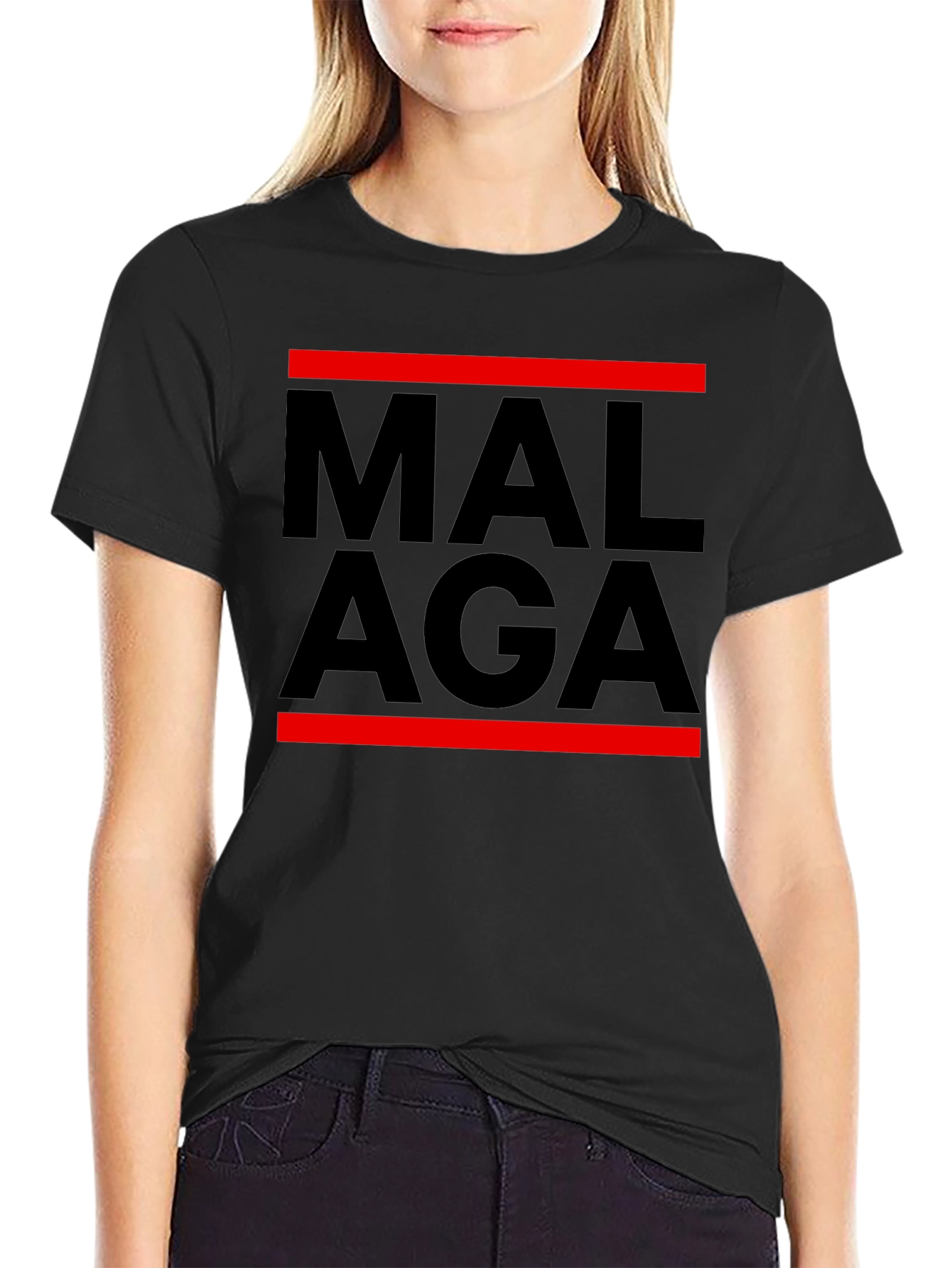 Malaga Graphic Tee - Stylish Mens Black T-Shirt
