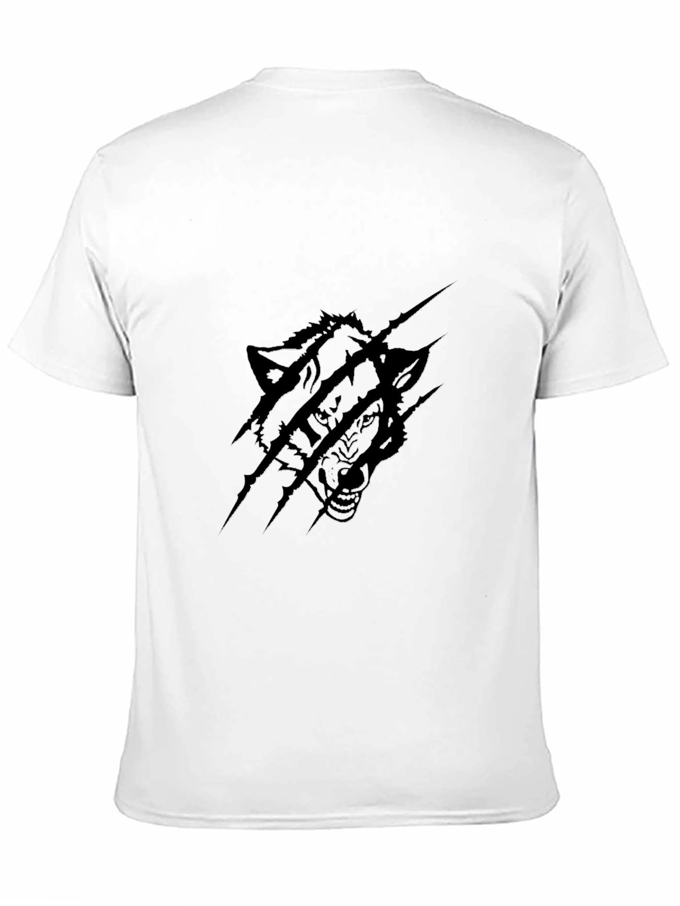 Mens Black Wolf Graphic Print T-Shirt