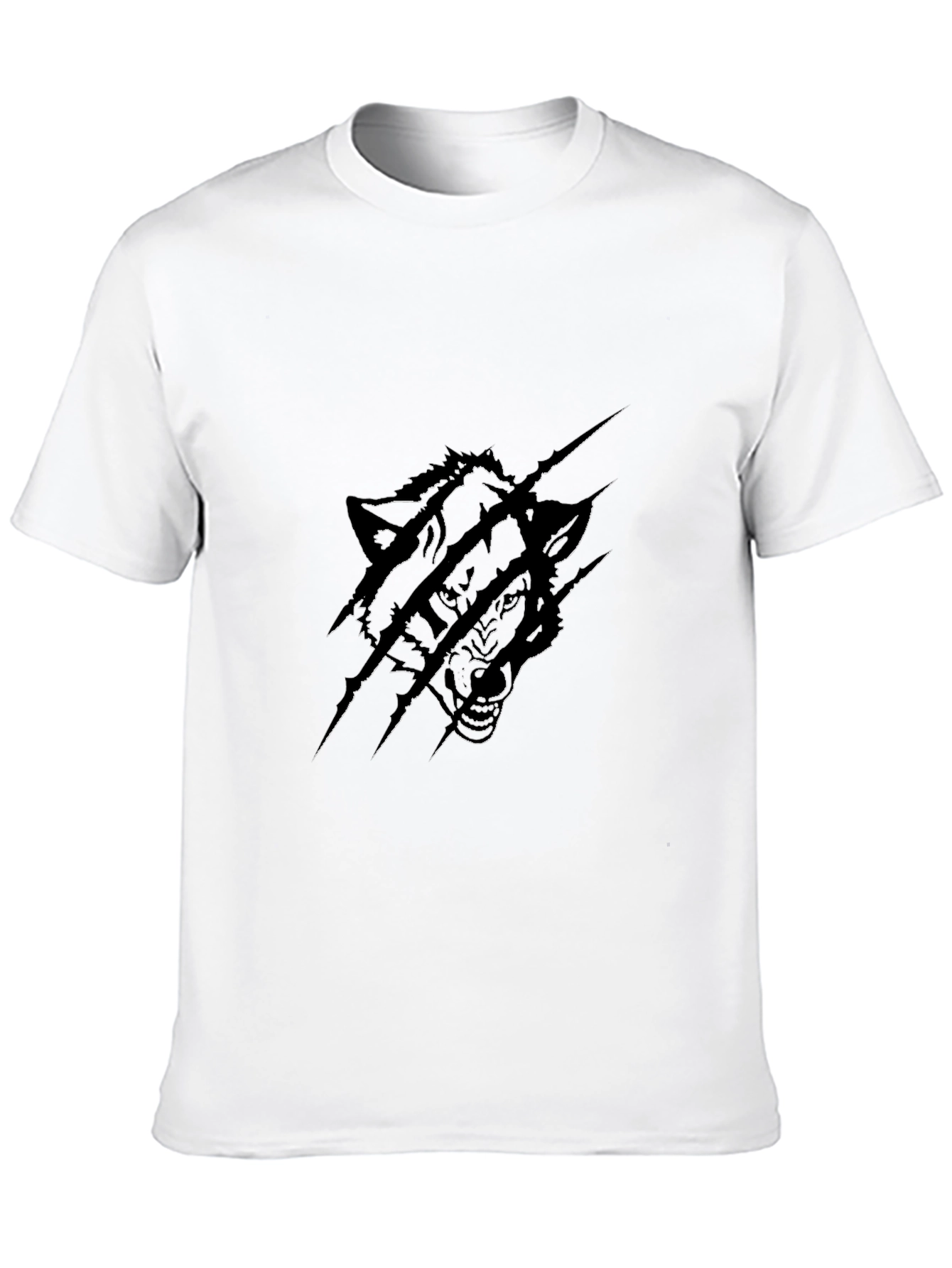 Mens Black Wolf Graphic Print T-Shirt