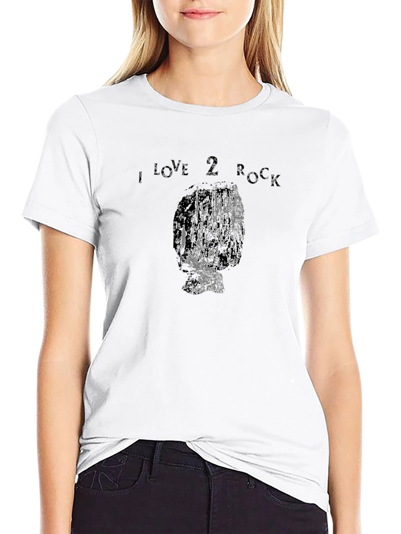 I Love 2 Rock T-Shirt - Black