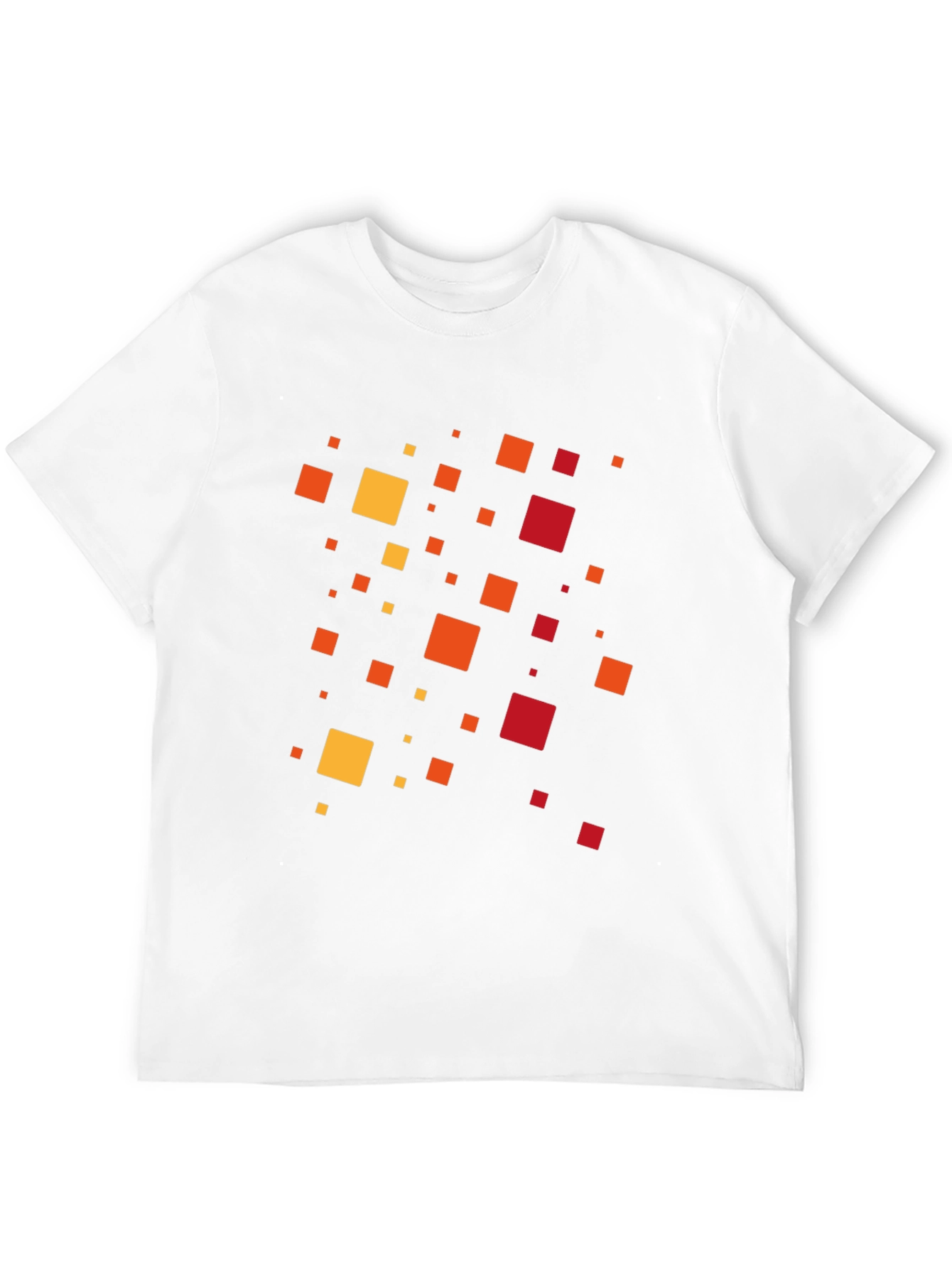 Geometric Square Pattern Black T-Shirt