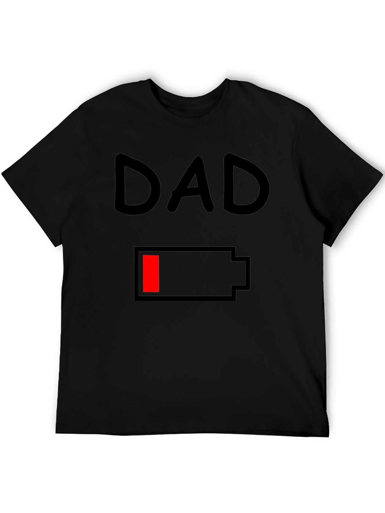 Dad Low Battery Black T-Shirt