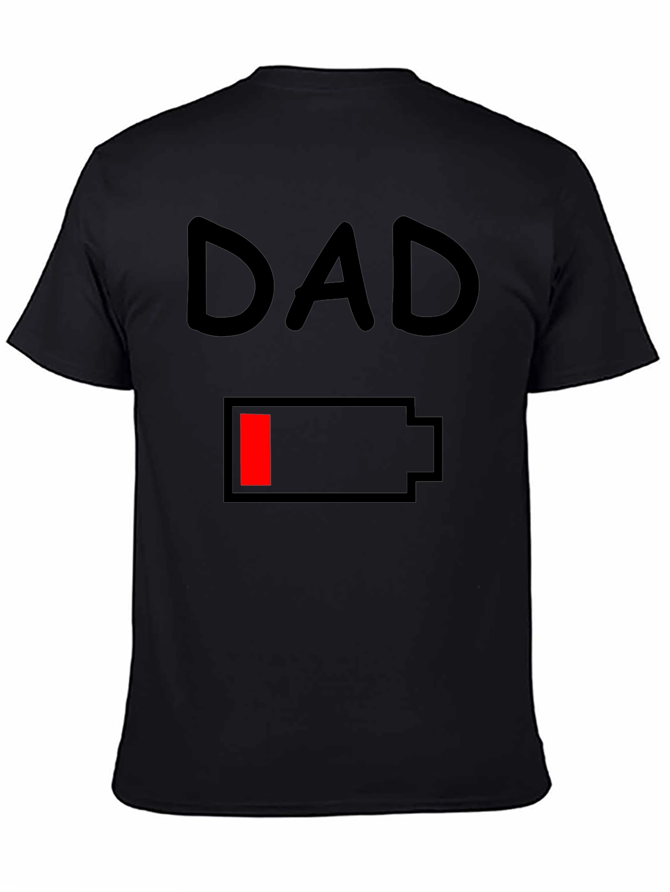 Dad Low Battery Black T-Shirt
