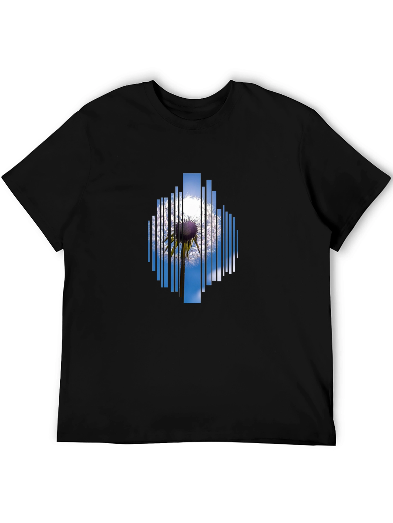 Abstract Dandelion Graphic Tee - Black