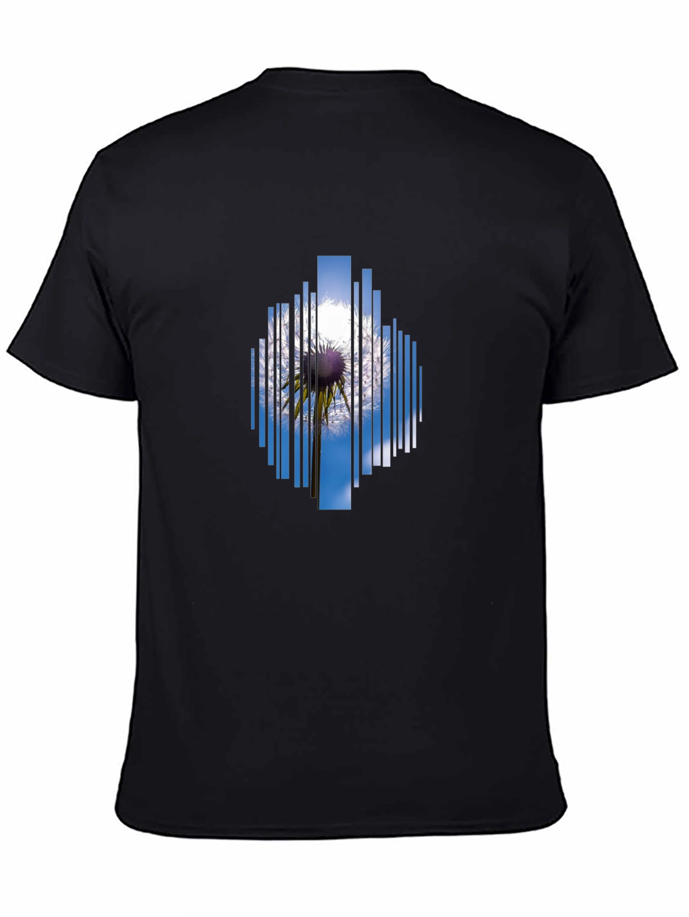 Abstract Dandelion Graphic Tee - Black