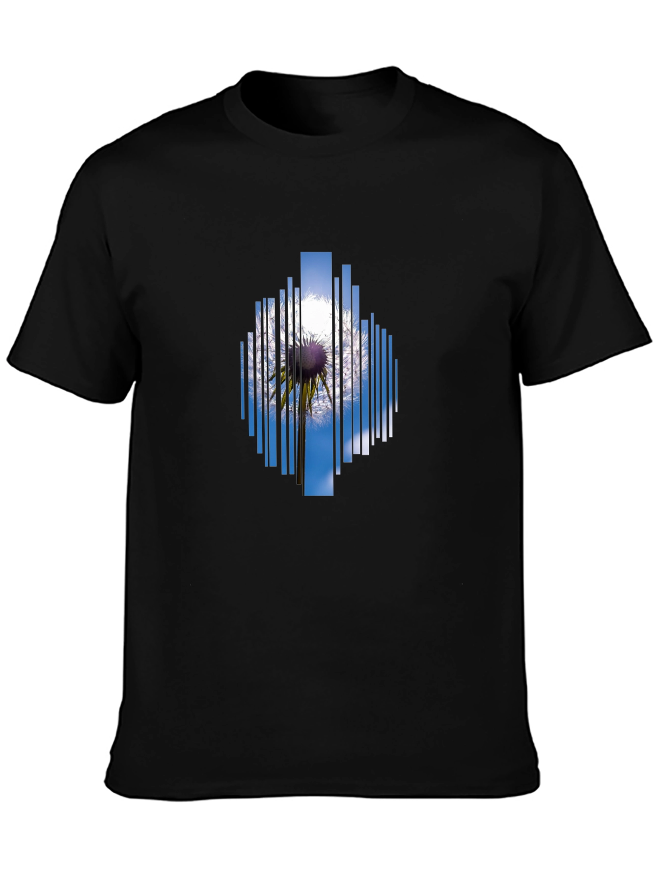 Abstract Dandelion Graphic Tee - Black