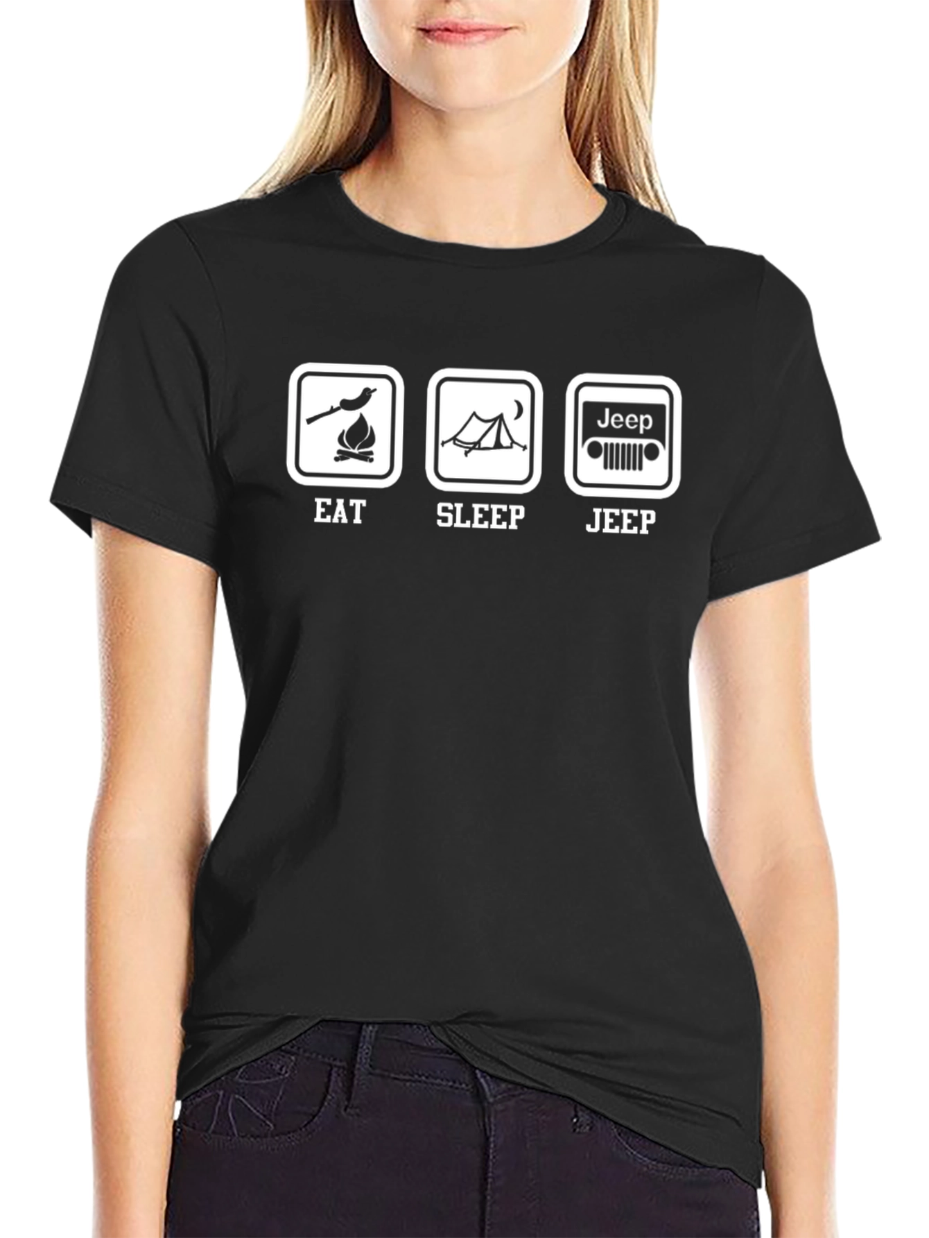 Eat Sleep Jeep Black T-Shirt