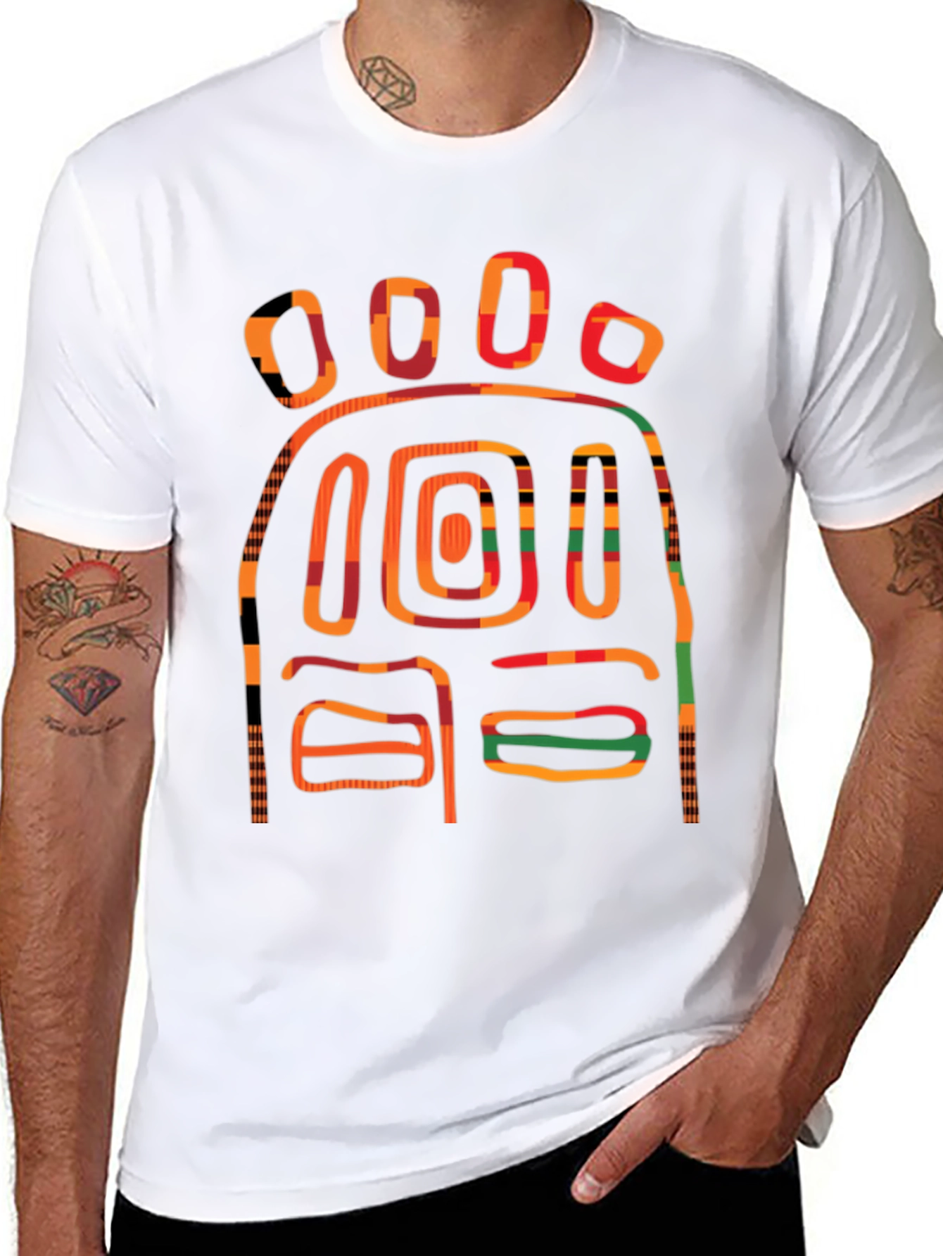 Abstract Graphic Print T-Shirt - Bold Design